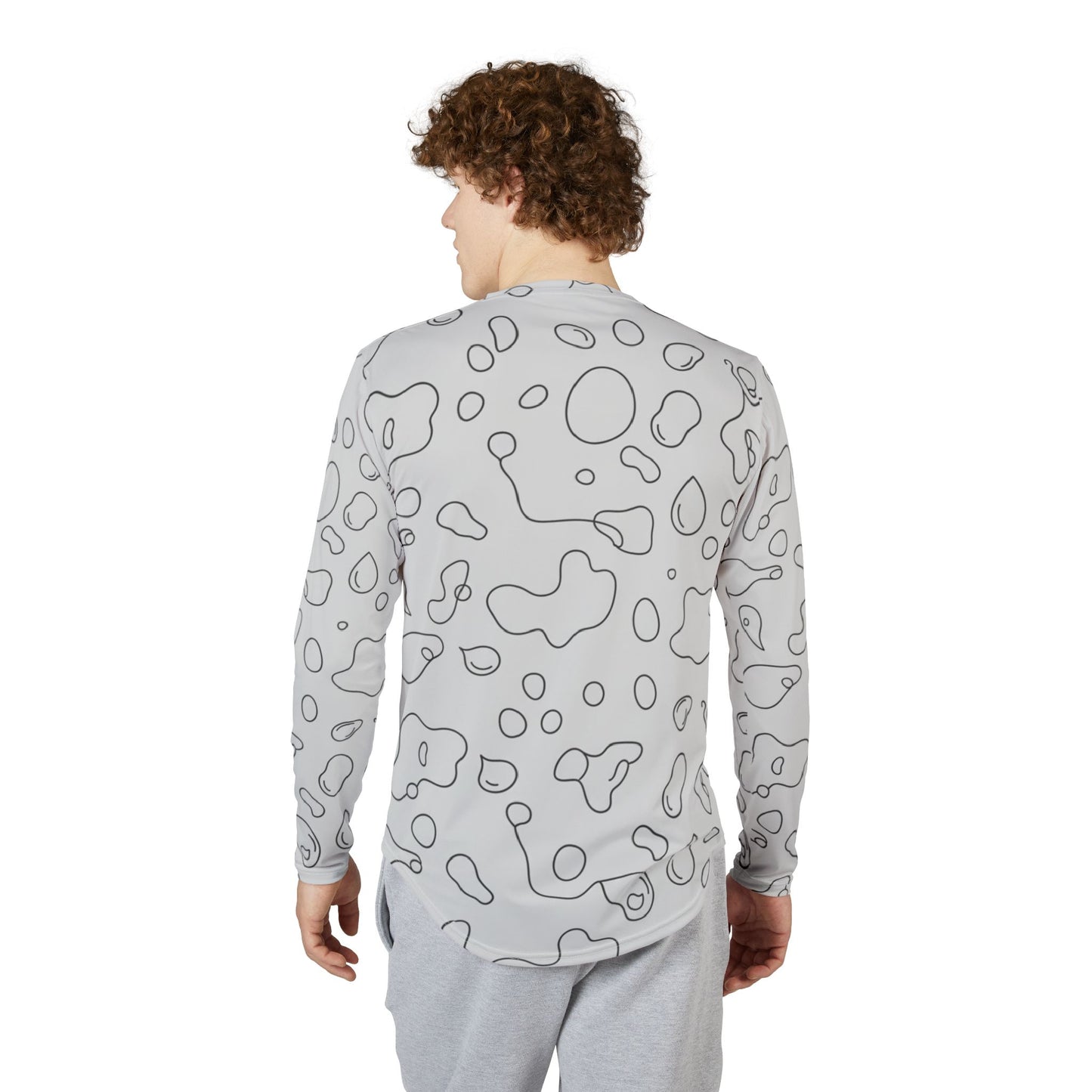 Men's UV Long Sleeve Shirt — Subtle Grey Camo All-Over Print