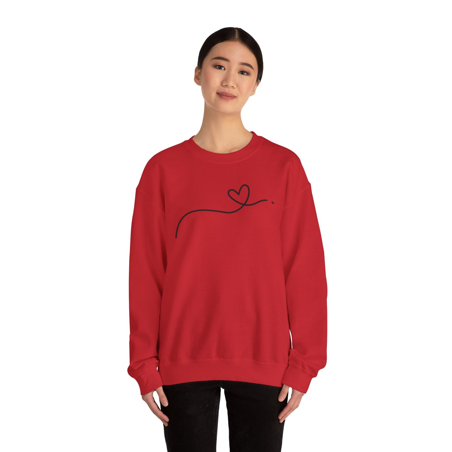 Heart Line Crewneck Sweatshirt – Minimalist Love Graphic
