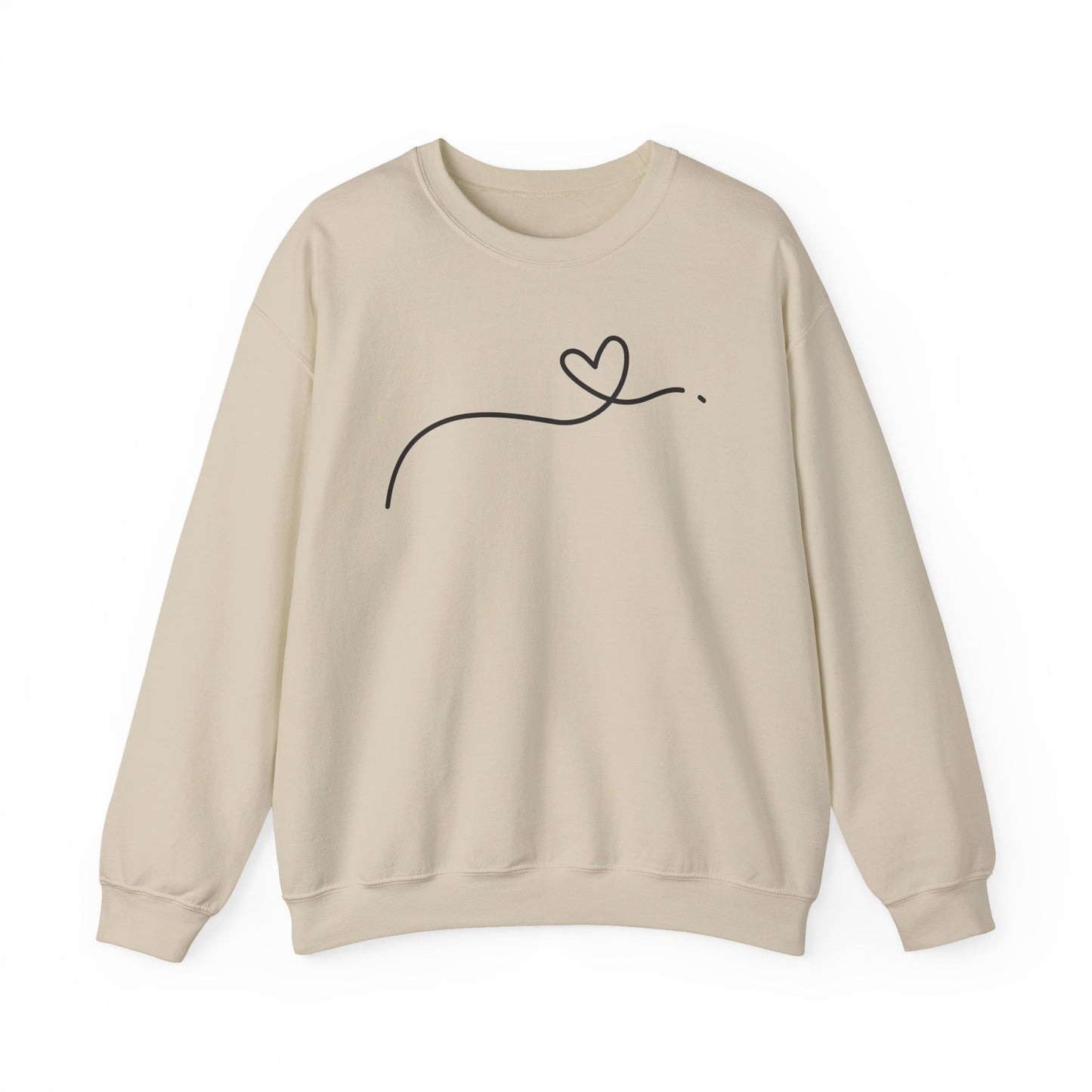 Heart Line Crewneck Sweatshirt – Minimalist Love Graphic