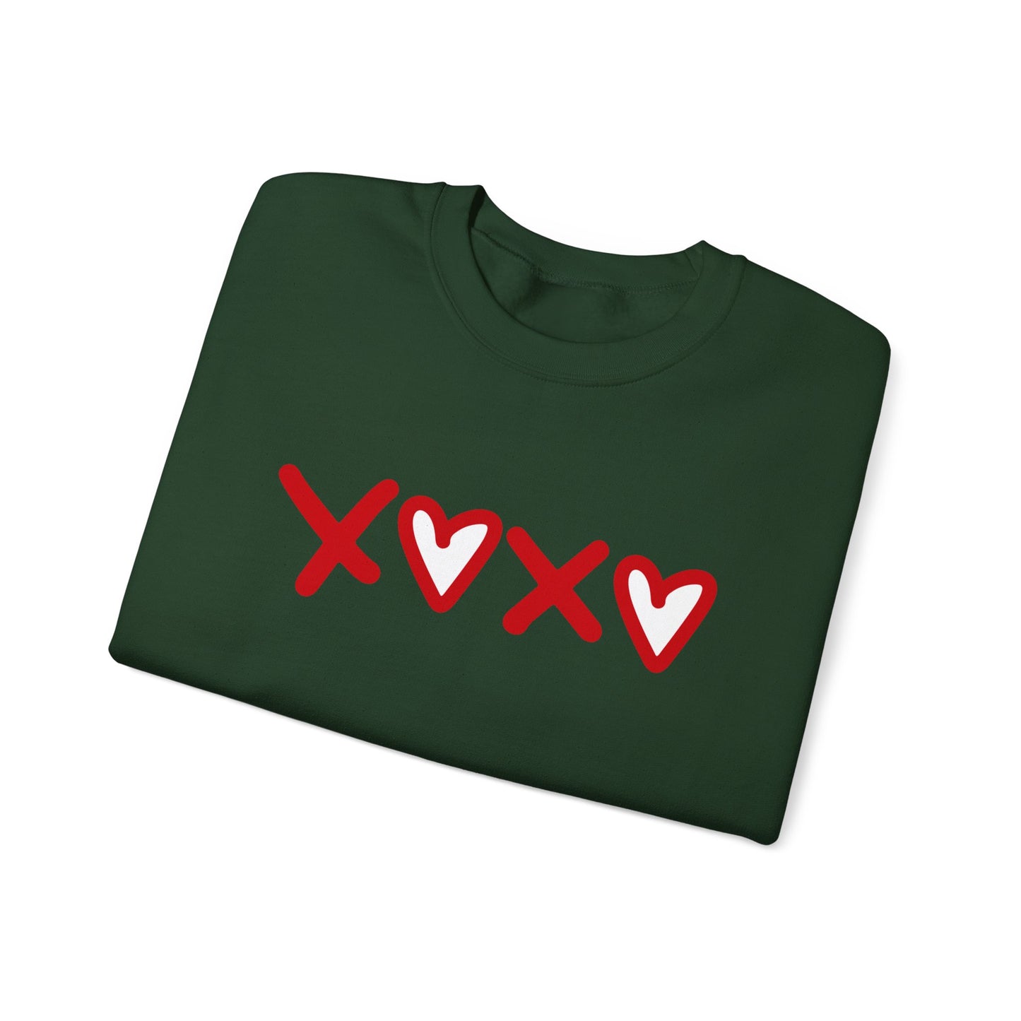 Crewneck Sweatshirt — Red XOXO Hearts Valentine’s Love Graphic