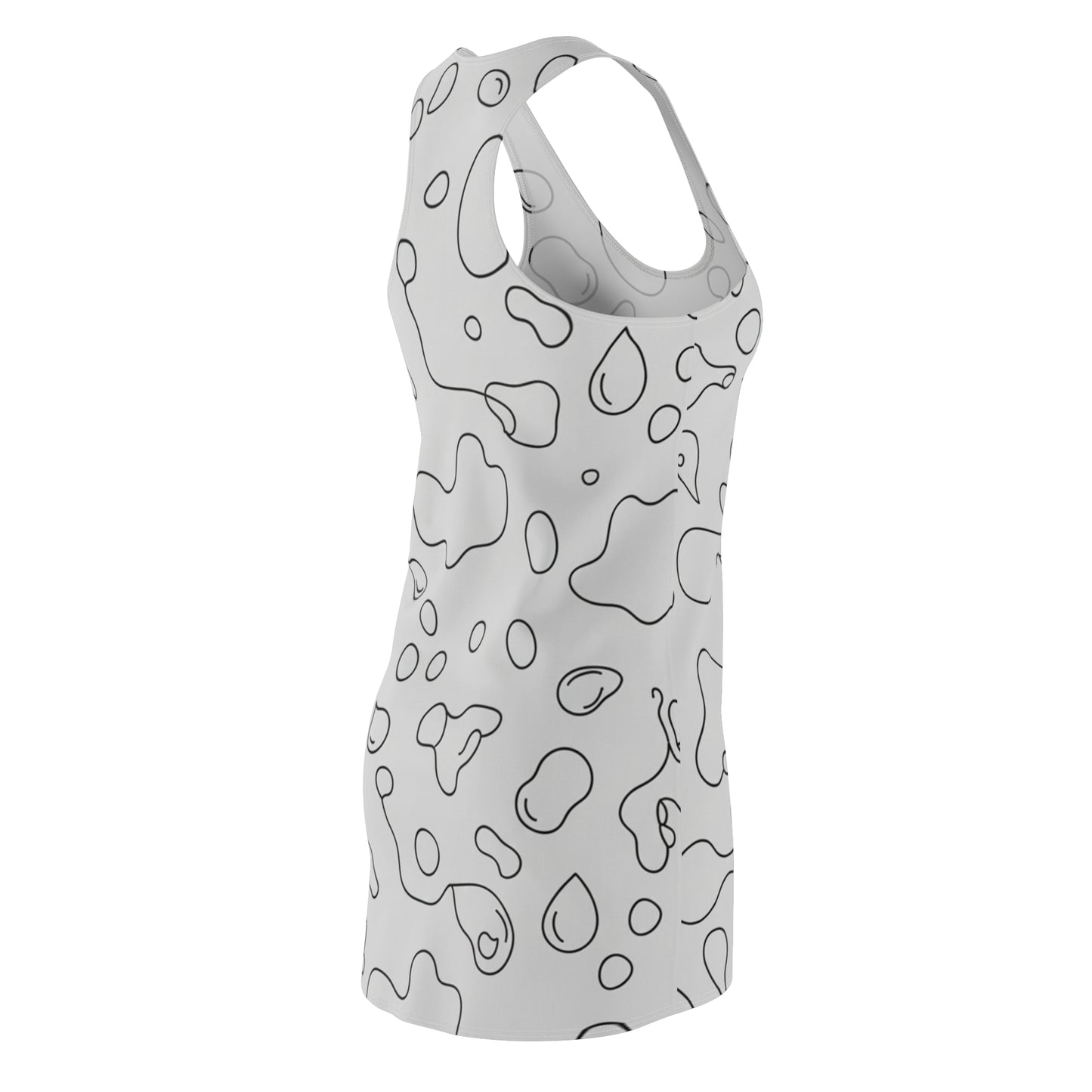 Racerback Dress — Minimal Abstract Outline Print, All-Over-Print Summer Dress