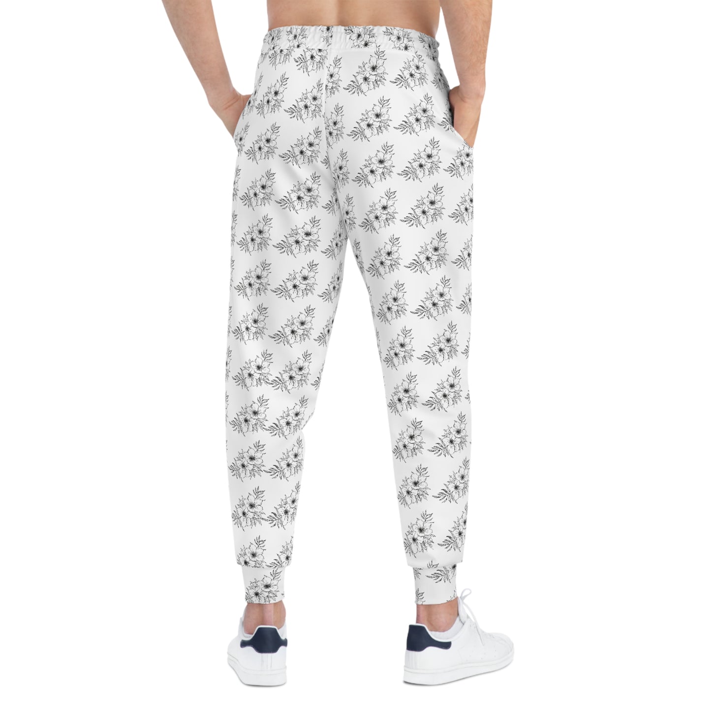 Floral Doodle Athletic Joggers — All-Over Print Cozy Track Pants
