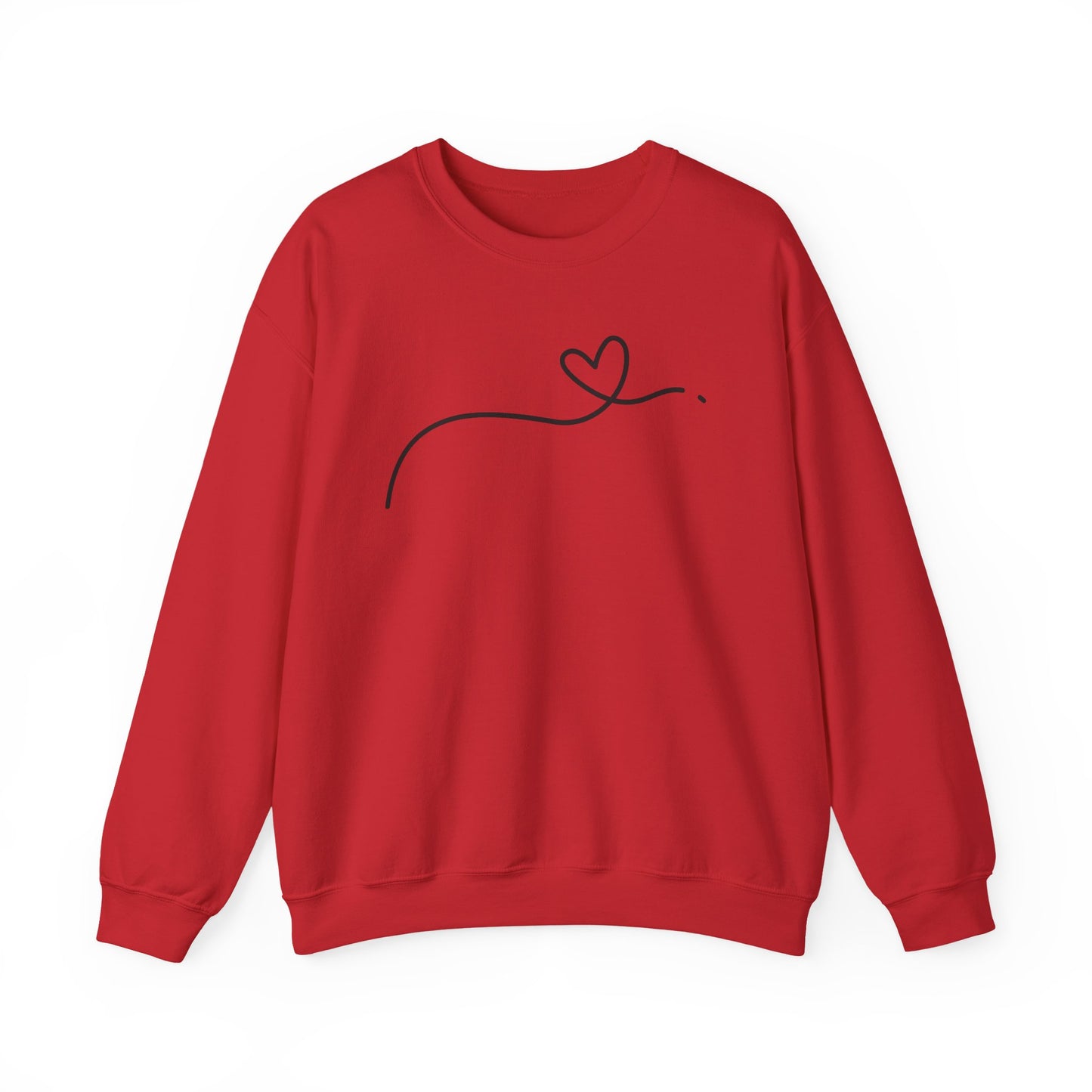 Heart Line Crewneck Sweatshirt – Minimalist Love Graphic