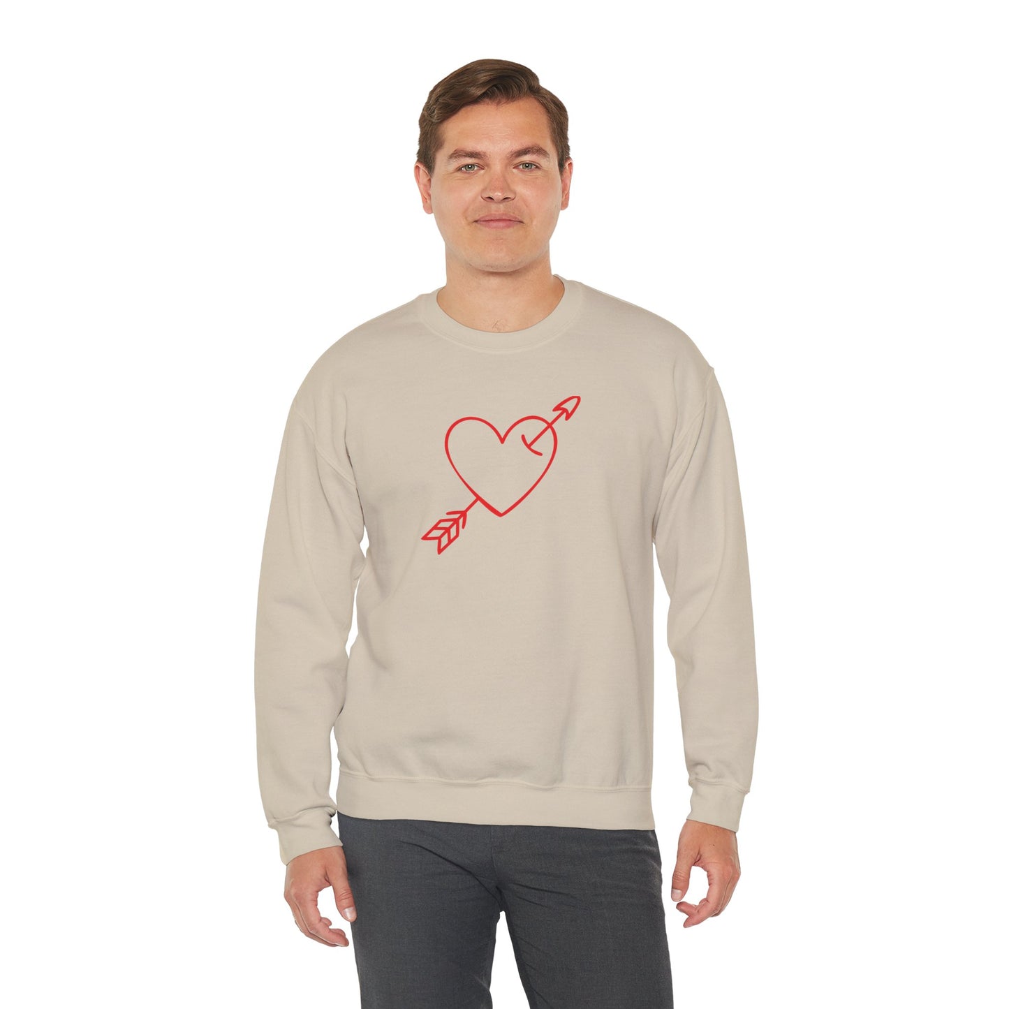 Heart Arrow Crewneck Sweatshirt — Minimal Valentine Pullover