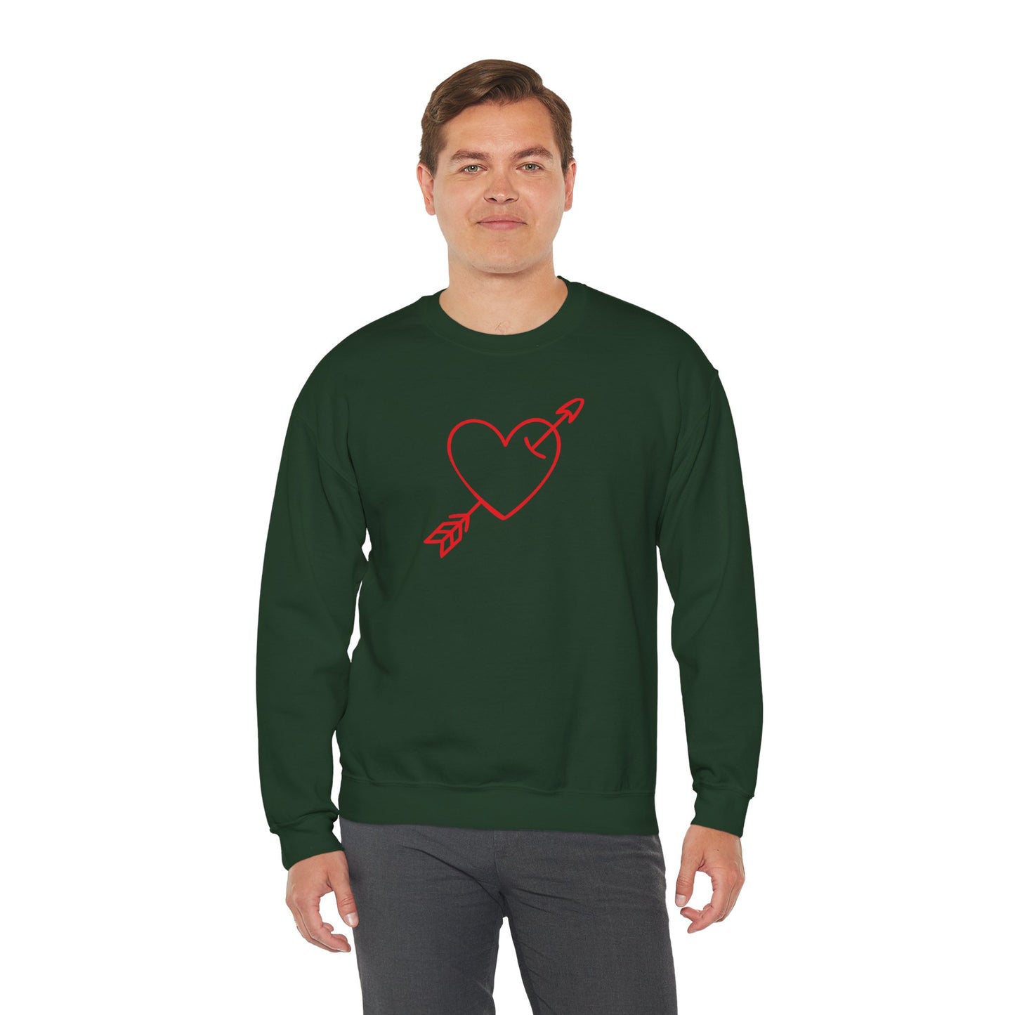 Heart Arrow Crewneck Sweatshirt — Minimal Valentine Pullover