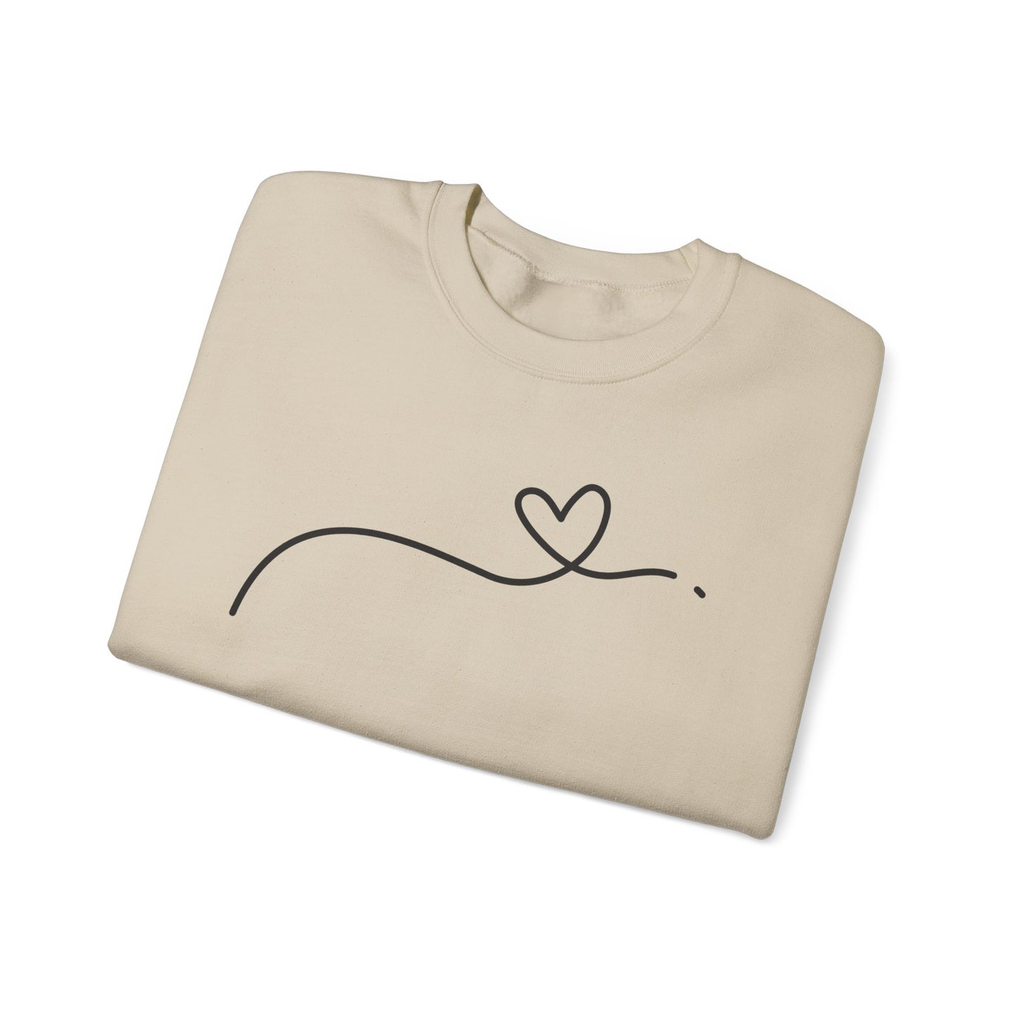 Heart Line Crewneck Sweatshirt – Minimalist Love Graphic