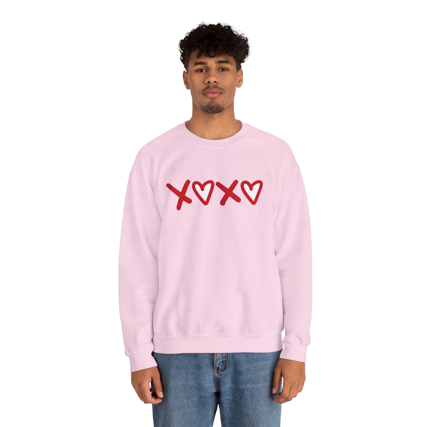 Crewneck Sweatshirt — Red XOXO Hearts Valentine’s Love Graphic