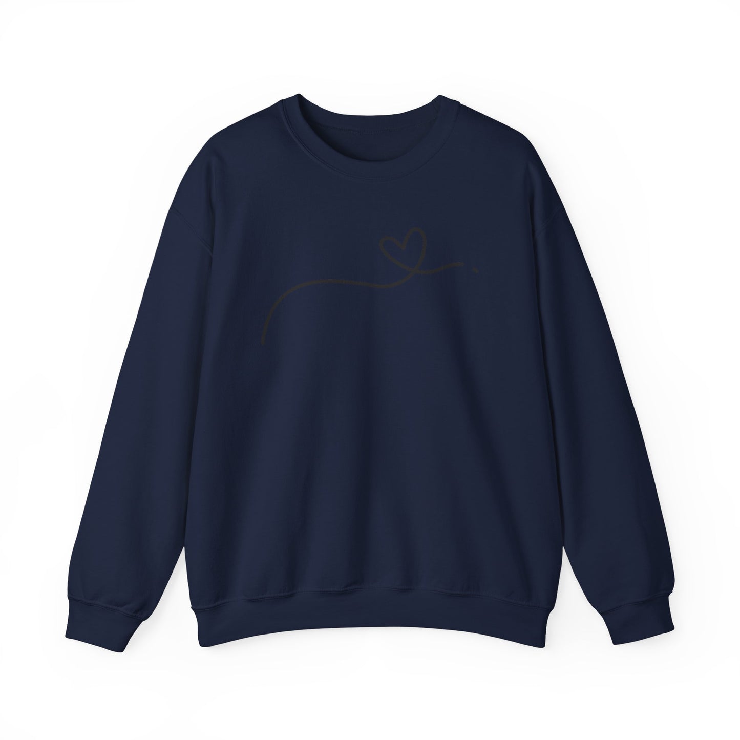 Heart Line Crewneck Sweatshirt – Minimalist Love Graphic