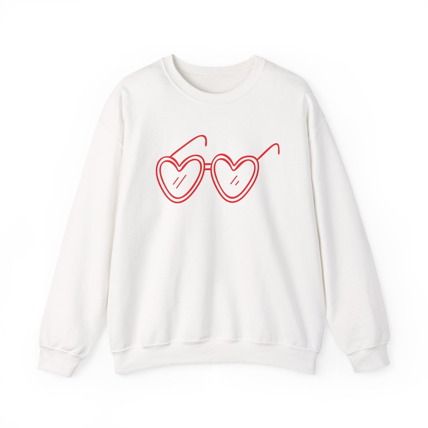 Heart Sunglasses Crewneck Sweatshirt — Cute Pink Retro Shades Pullover