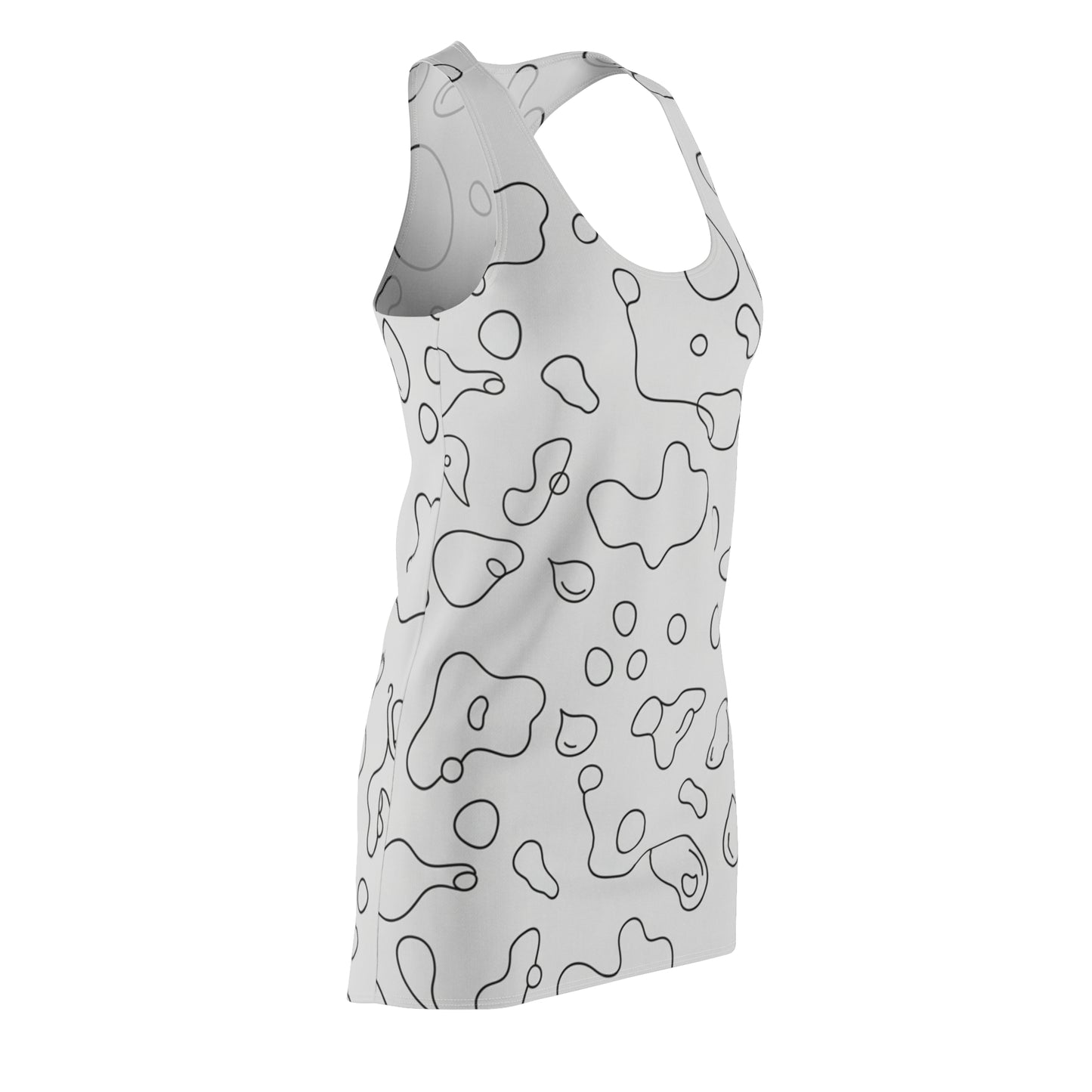 Racerback Dress — Minimal Abstract Outline Print, All-Over-Print Summer Dress