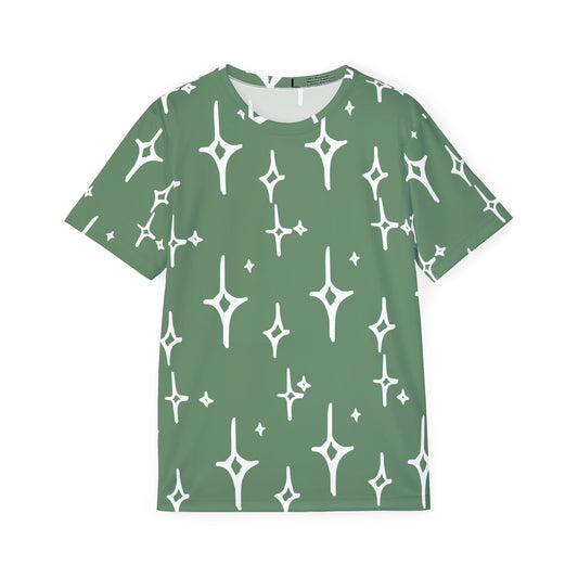 Green Starburst Athletic Jersey — Men’s All-Over Print Sports Tee