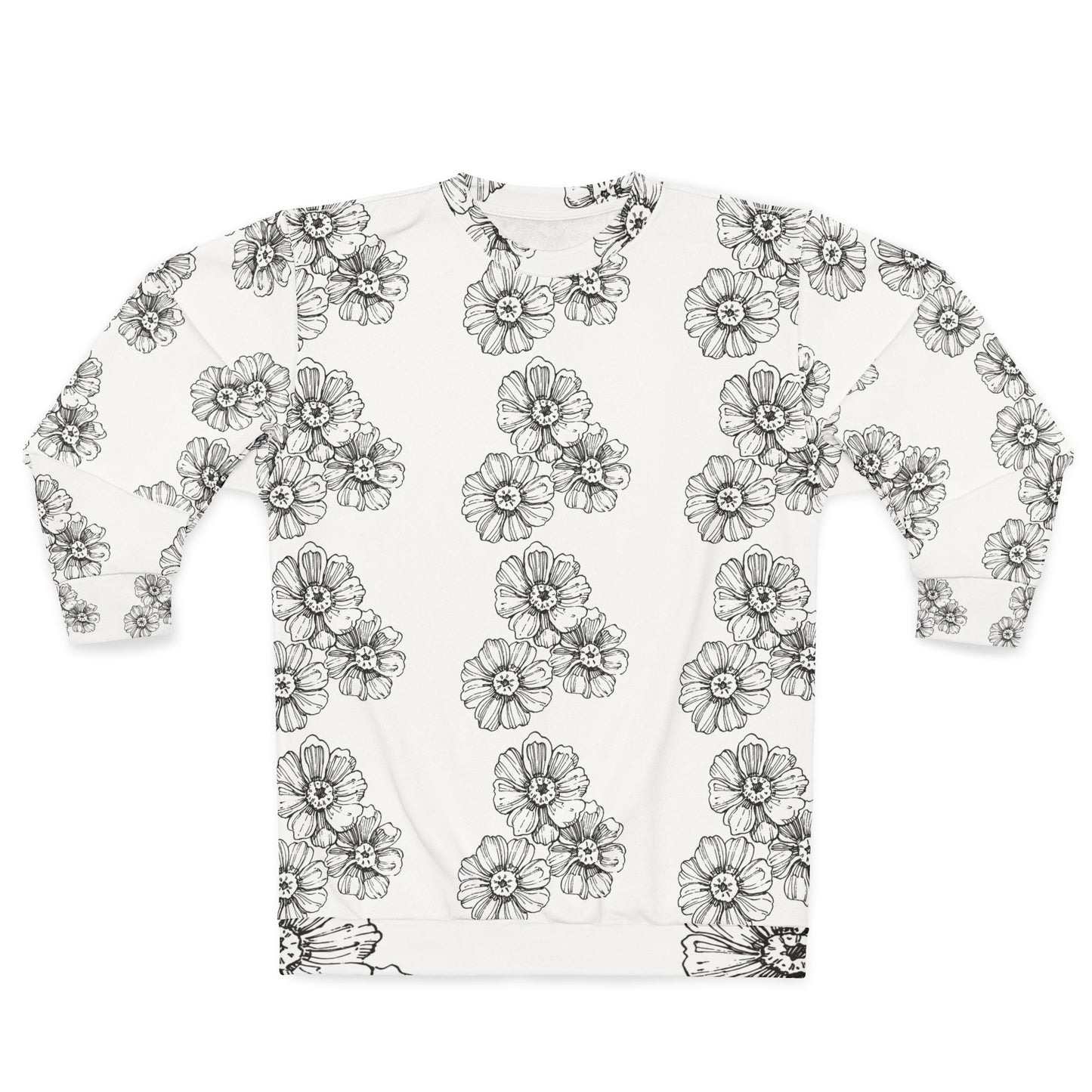 Floral Sketch All-Over Print Sweatshirt