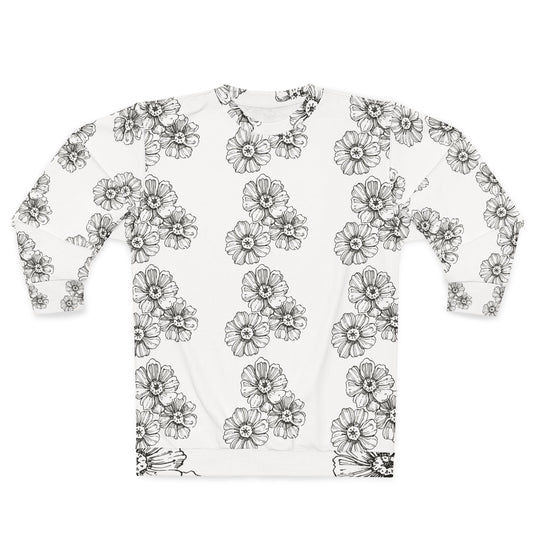 Floral Sketch All-Over Print Sweatshirt