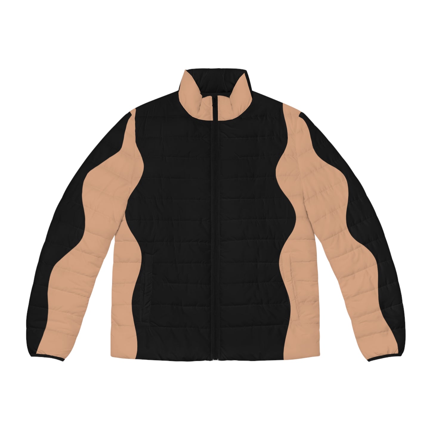 Wavy Colorblock Puffer Jacket