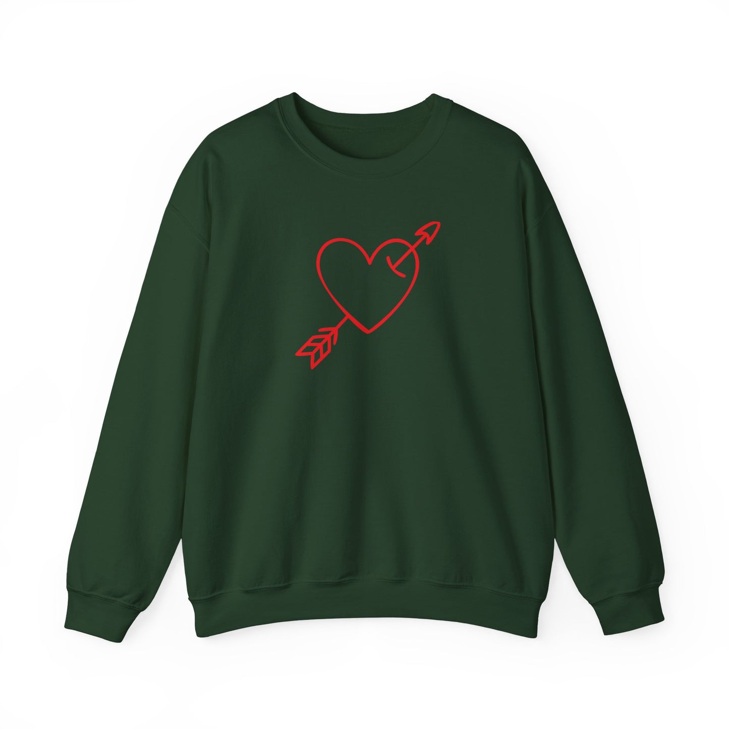 Heart Arrow Crewneck Sweatshirt — Minimal Valentine Pullover