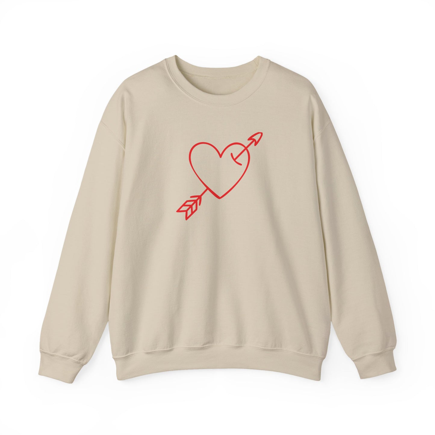 Heart Arrow Crewneck Sweatshirt — Minimal Valentine Pullover