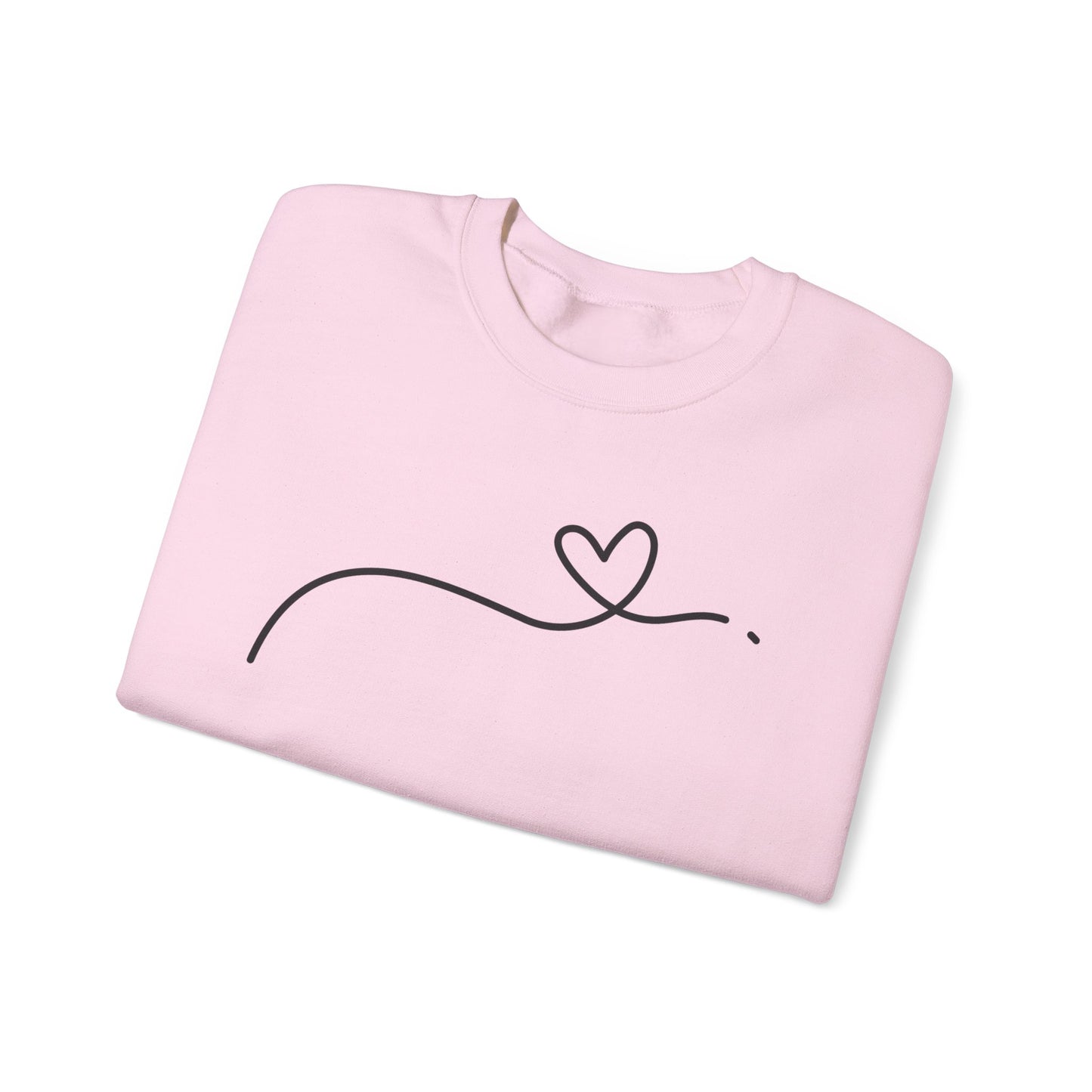 Heart Line Crewneck Sweatshirt – Minimalist Love Graphic