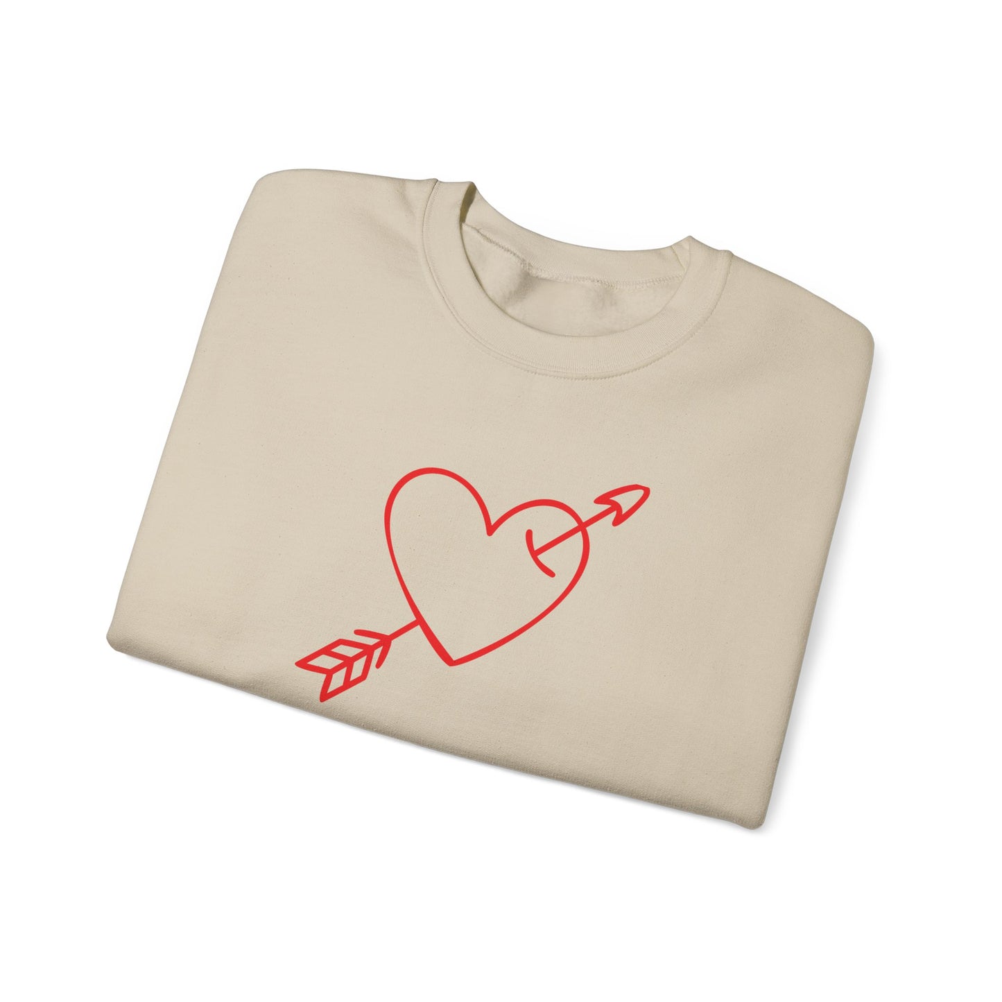 Heart Arrow Crewneck Sweatshirt — Minimal Valentine Pullover