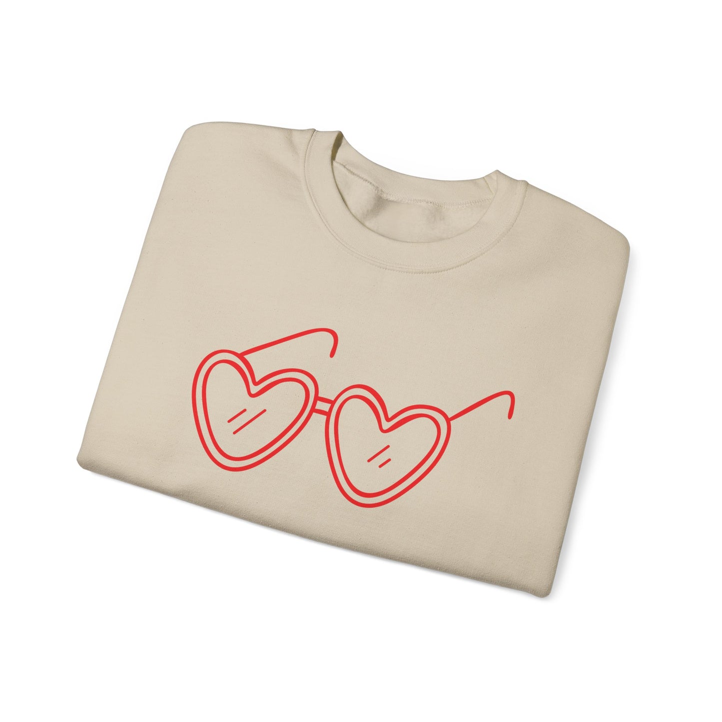 Heart Sunglasses Crewneck Sweatshirt — Cute Pink Retro Shades Pullover
