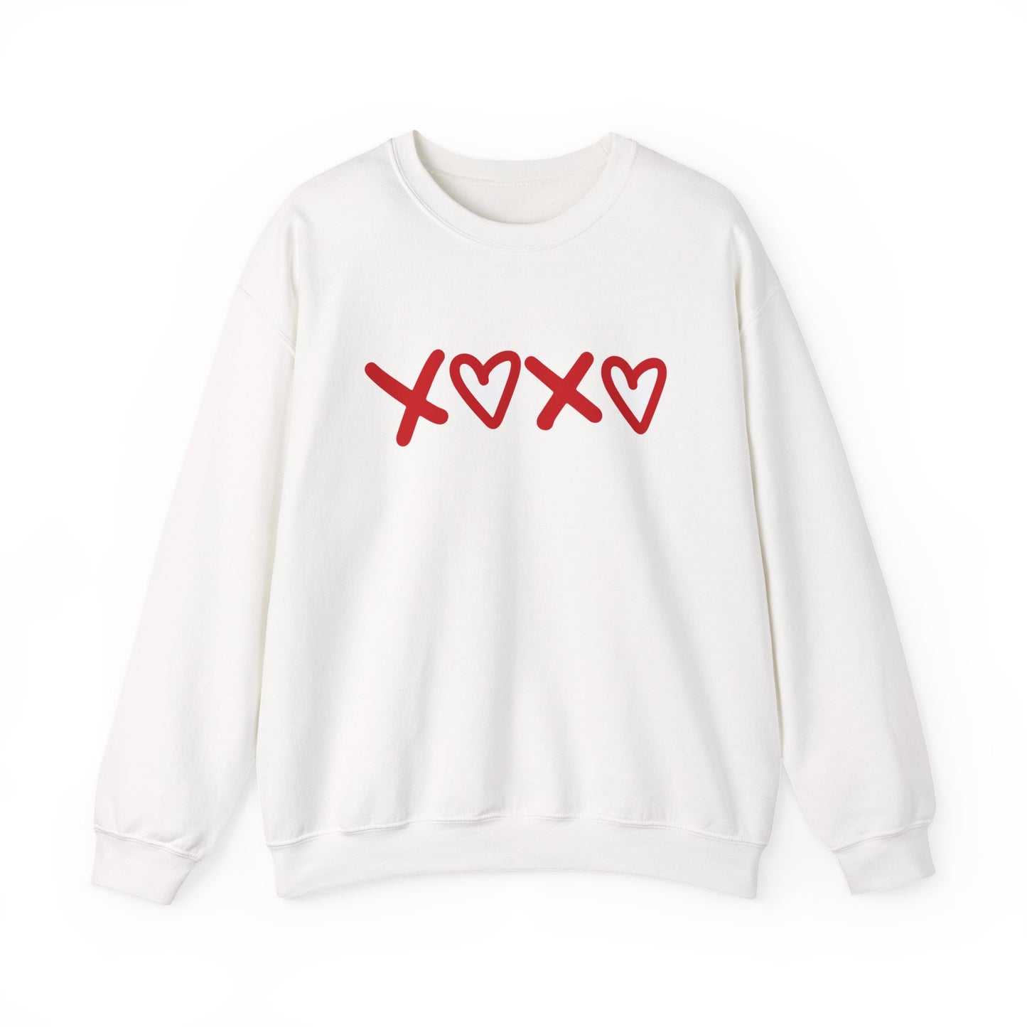 Crewneck Sweatshirt — Red XOXO Hearts Valentine’s Love Graphic