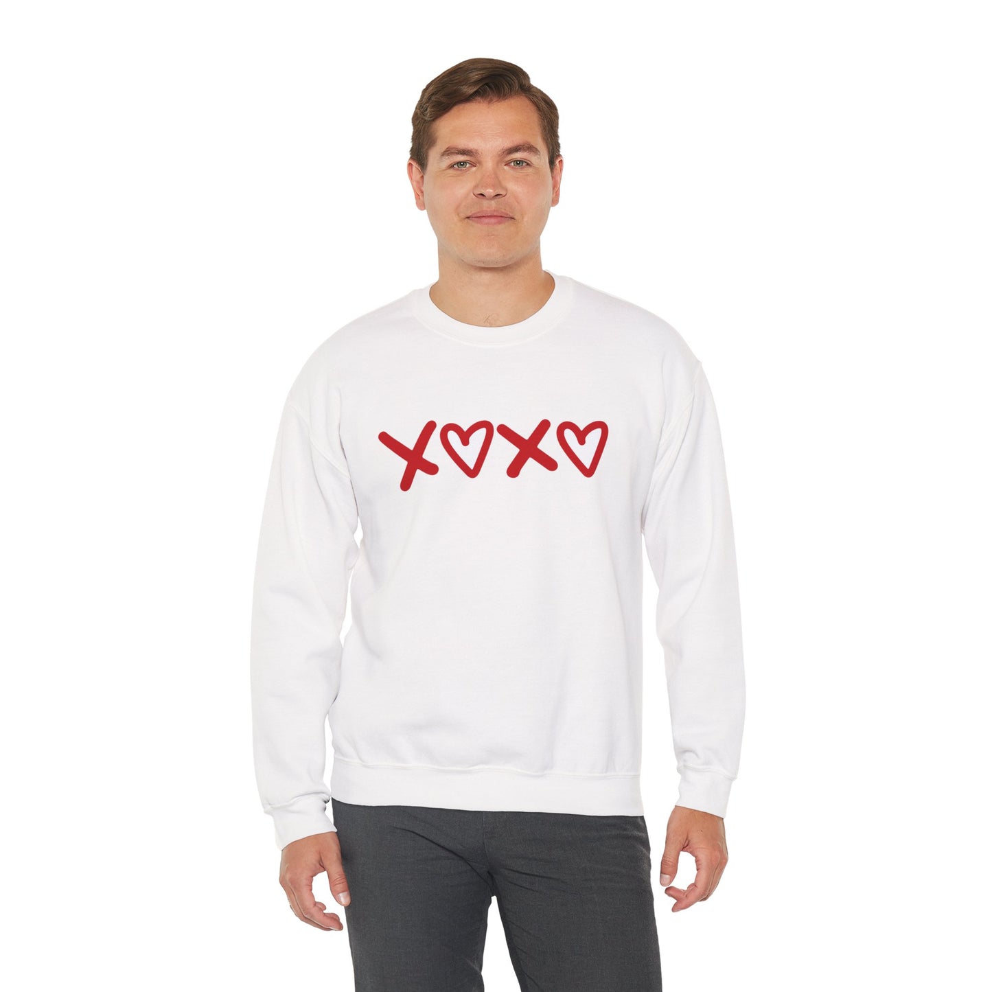 Crewneck Sweatshirt — Red XOXO Hearts Valentine’s Love Graphic