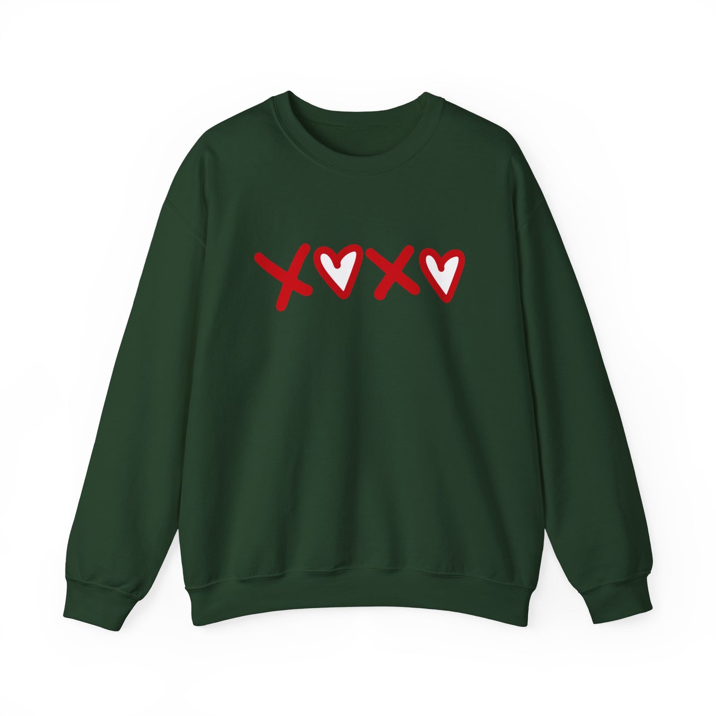 Crewneck Sweatshirt — Red XOXO Hearts Valentine’s Love Graphic