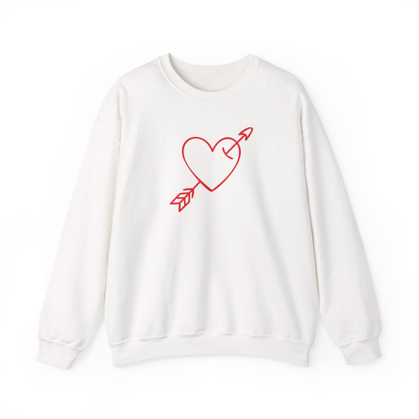 Heart Arrow Crewneck Sweatshirt — Minimal Valentine Pullover
