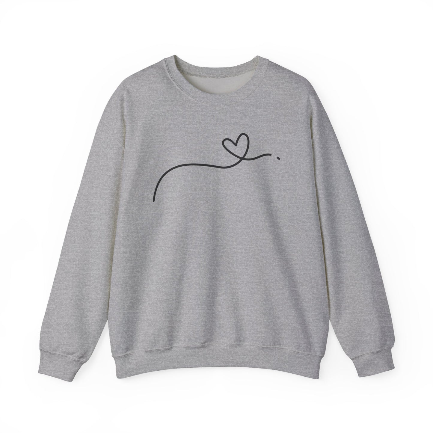 Heart Line Crewneck Sweatshirt – Minimalist Love Graphic