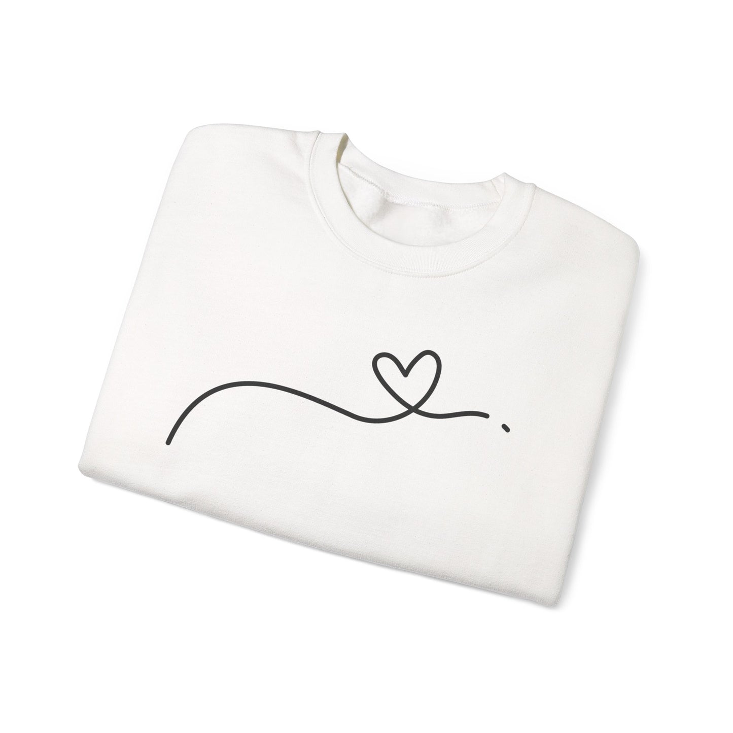 Heart Line Crewneck Sweatshirt – Minimalist Love Graphic