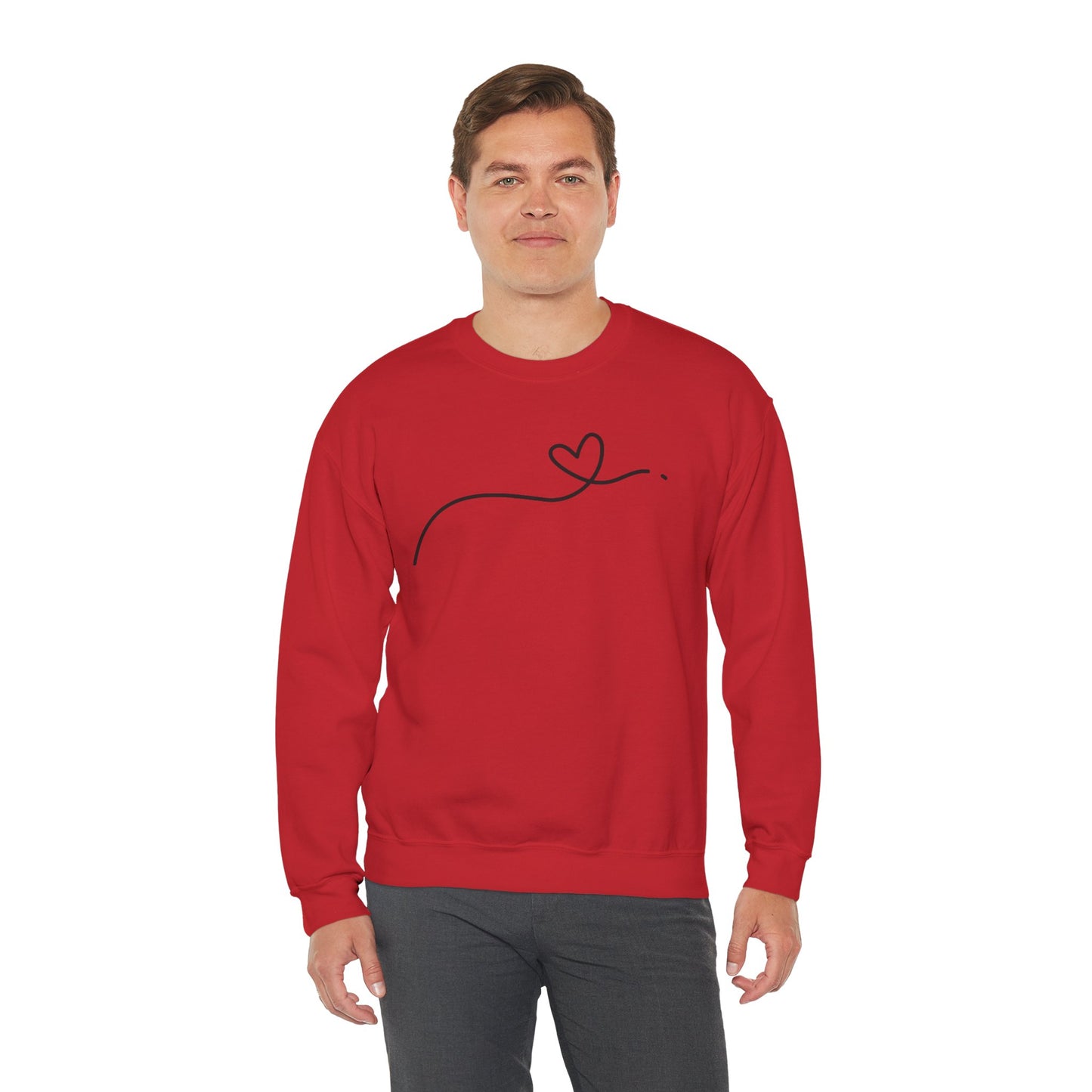 Heart Line Crewneck Sweatshirt – Minimalist Love Graphic
