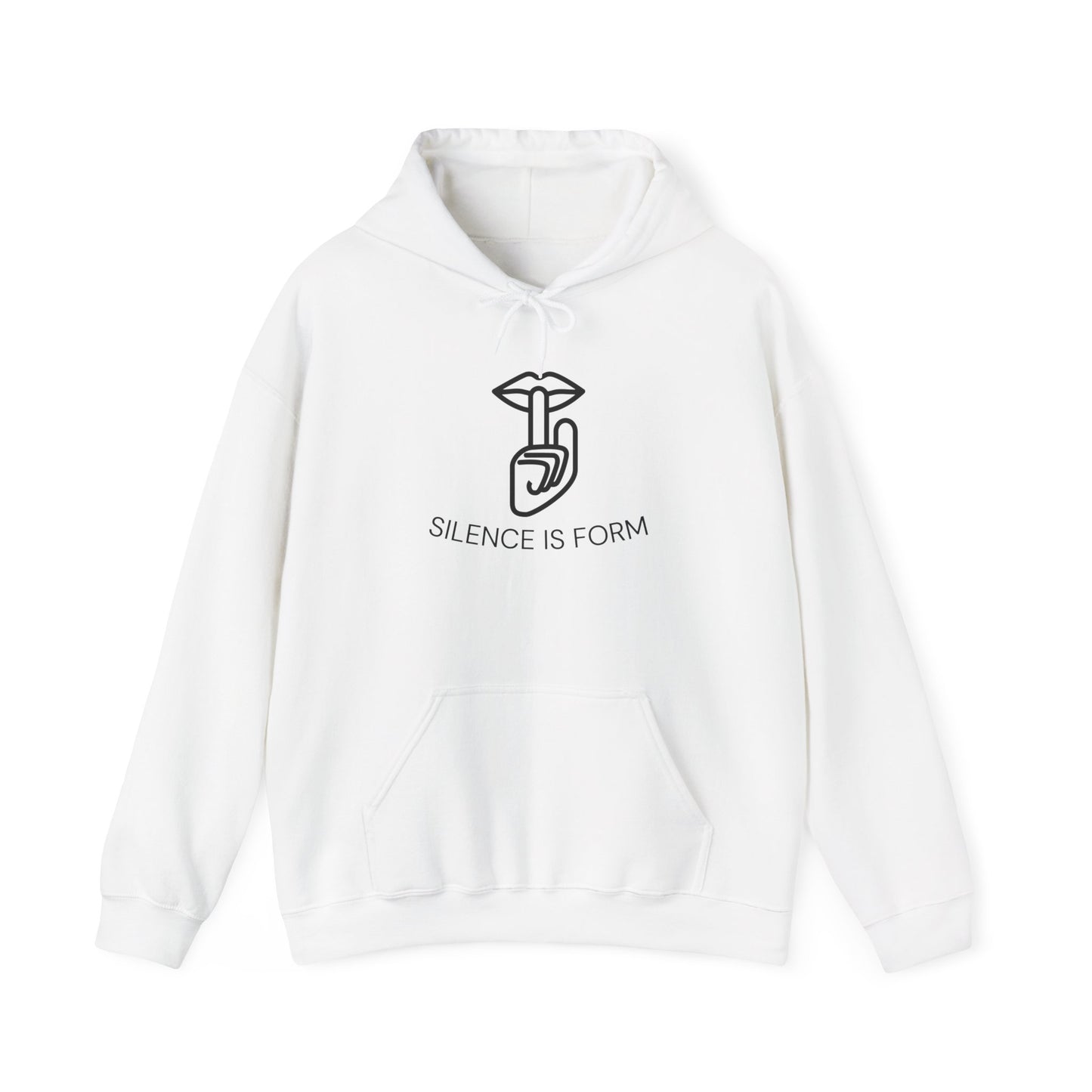 Hoodie — Minimal 'Silence Is Form' Line Art Hoody