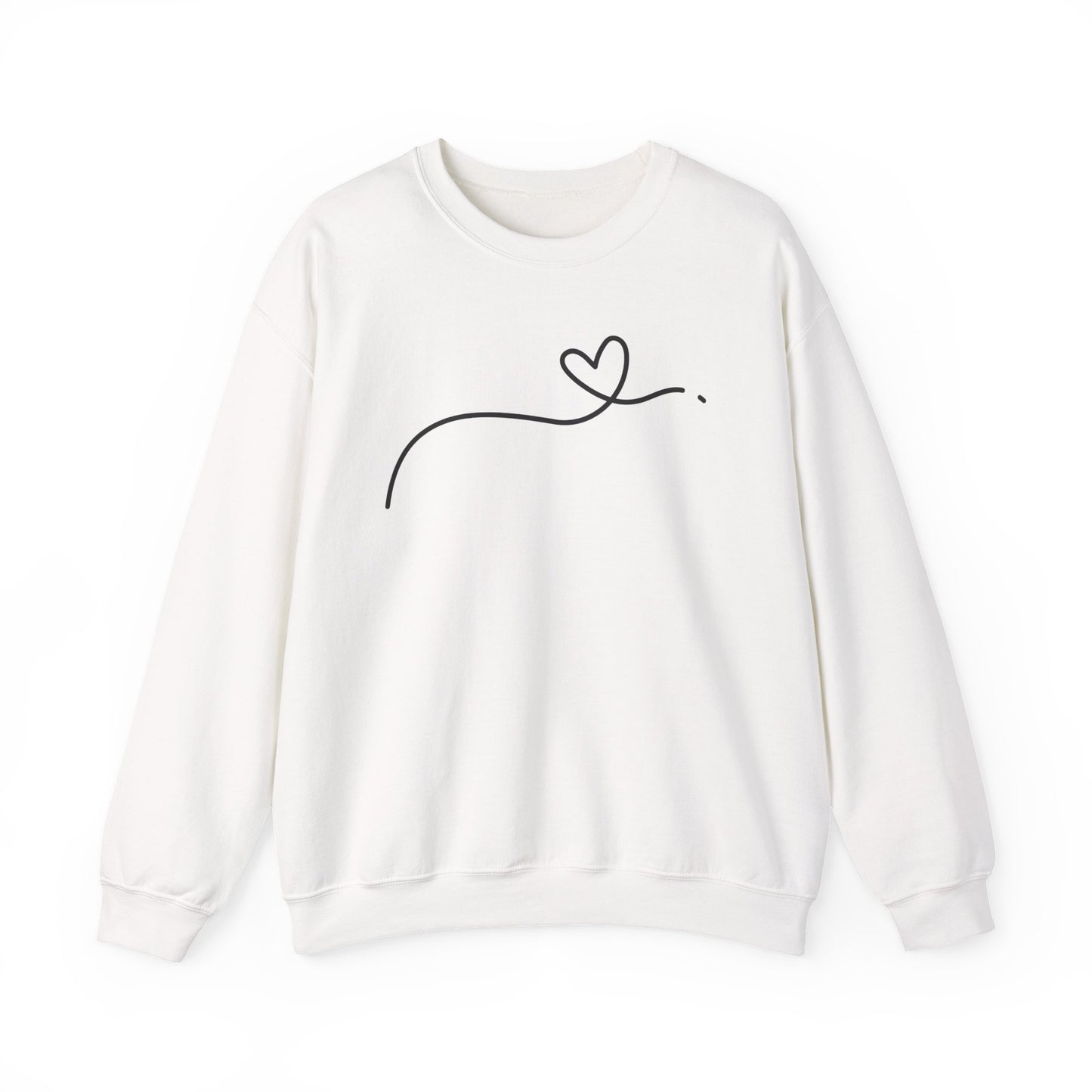 Heart Line Crewneck Sweatshirt – Minimalist Love Graphic