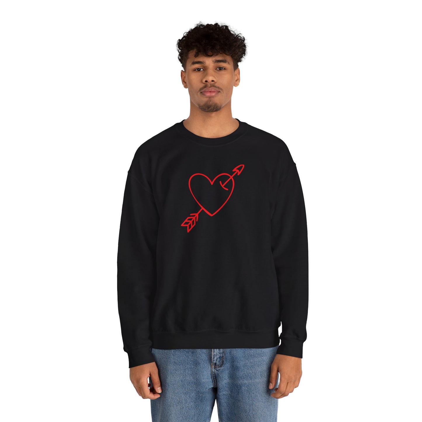 Heart Arrow Crewneck Sweatshirt — Minimal Valentine Pullover