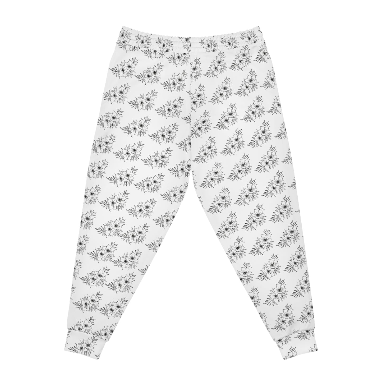 Floral Doodle Athletic Joggers — All-Over Print Cozy Track Pants