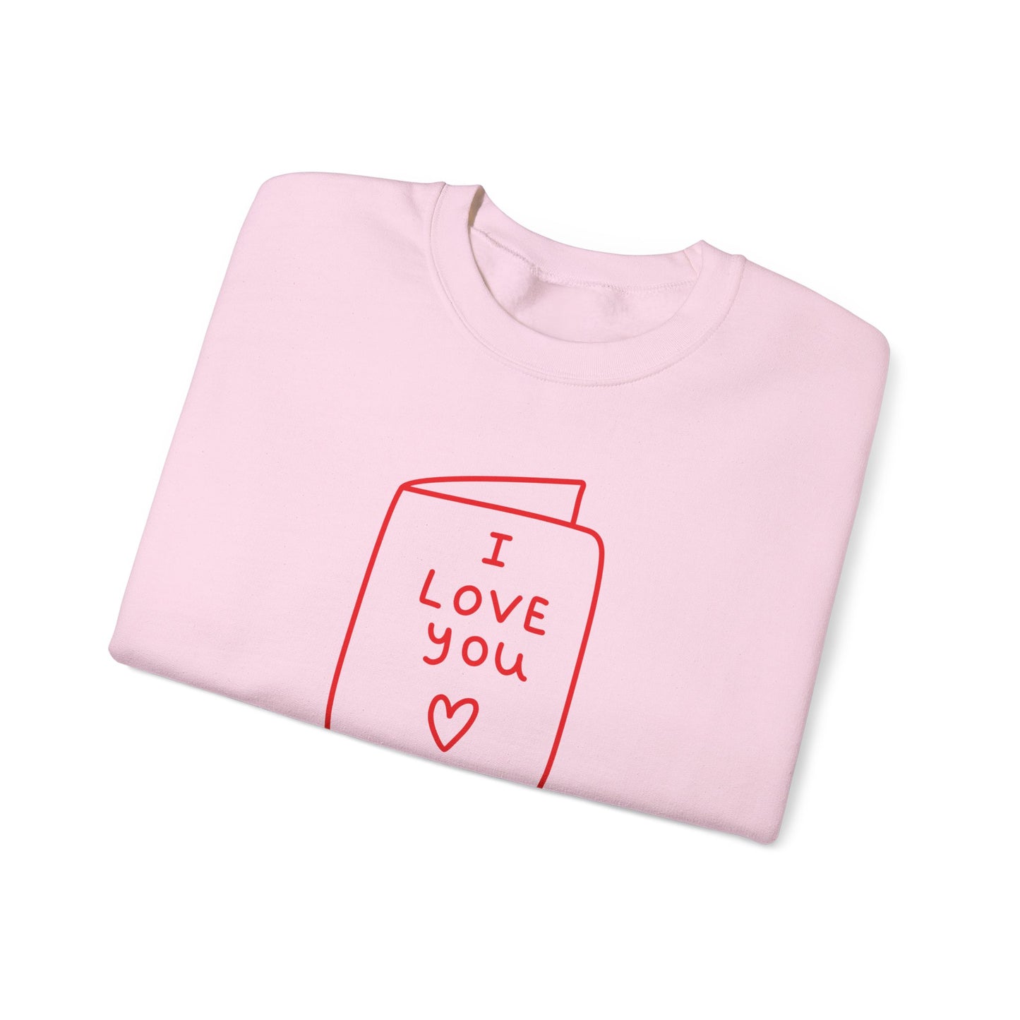 Crewneck Sweatshirt - 'I Love You' Hand-Drawn Card Graphic