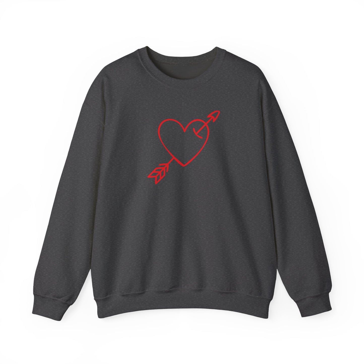 Heart Arrow Crewneck Sweatshirt — Minimal Valentine Pullover
