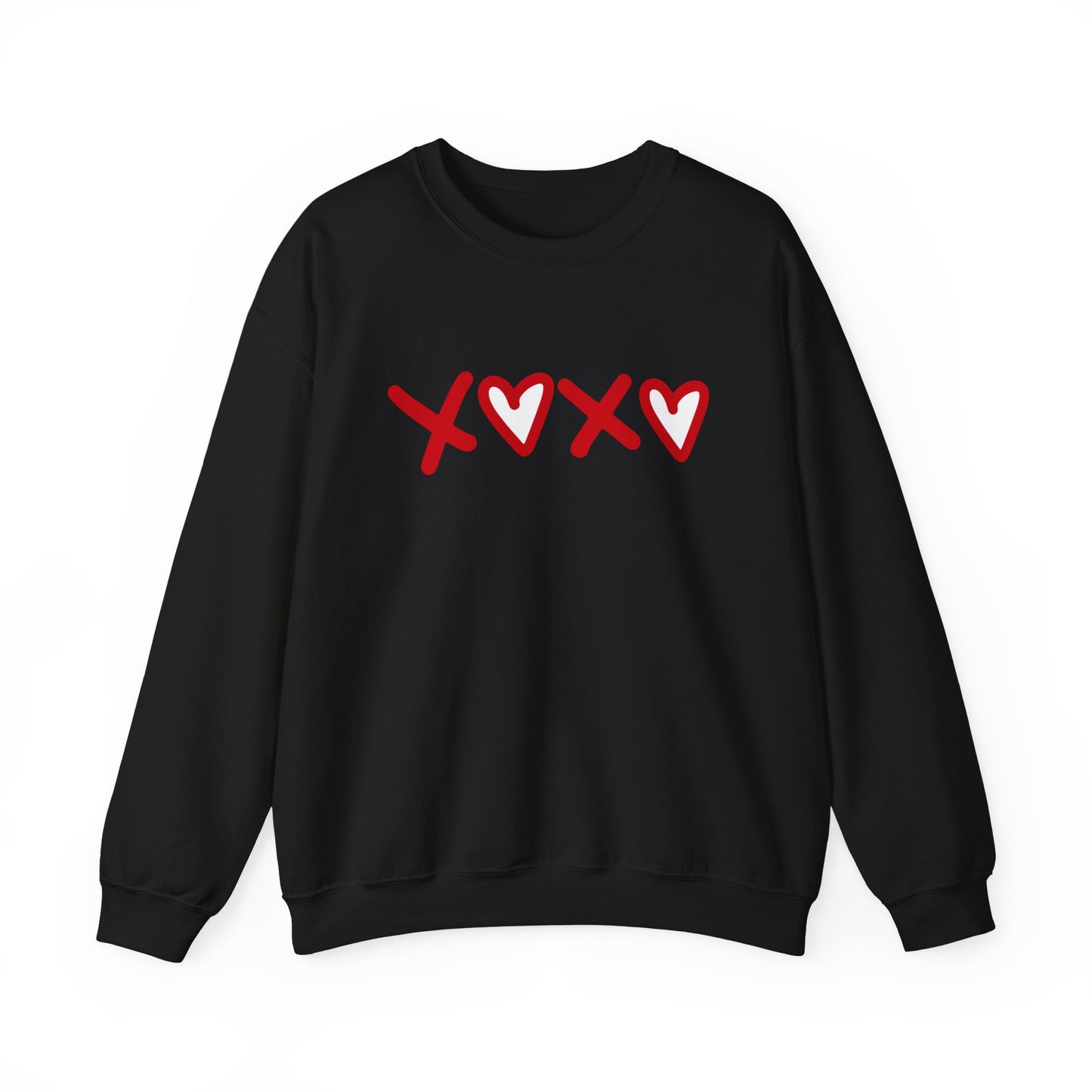 Crewneck Sweatshirt — Red XOXO Hearts Valentine’s Love Graphic