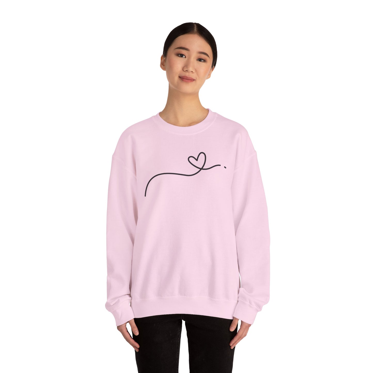 Heart Line Crewneck Sweatshirt – Minimalist Love Graphic