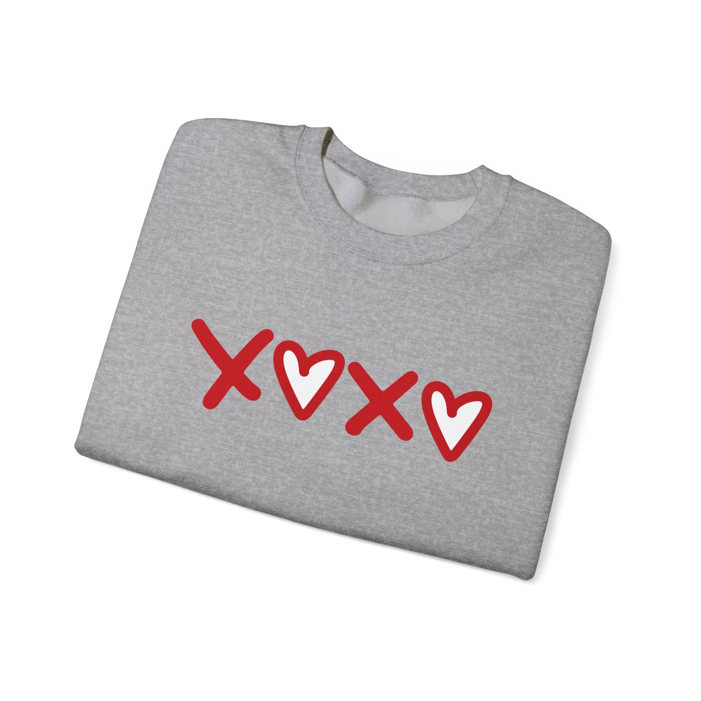 Crewneck Sweatshirt — Red XOXO Hearts Valentine’s Love Graphic