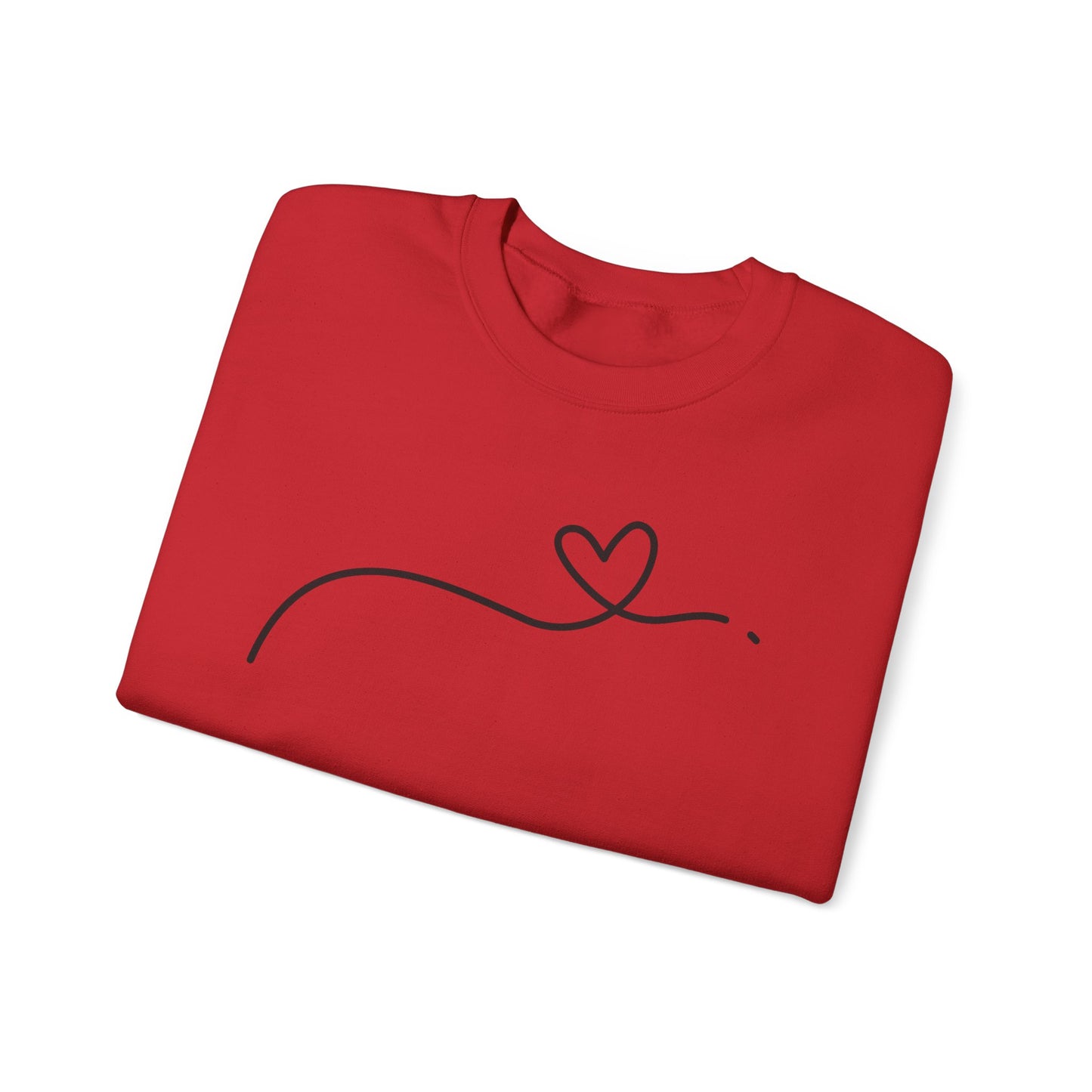 Heart Line Crewneck Sweatshirt – Minimalist Love Graphic