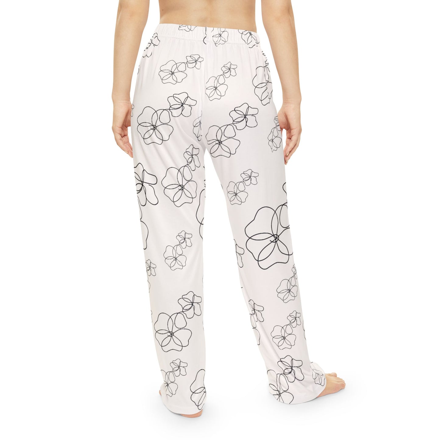 Women's Floral Line Art Pajama Pants — Soft Lounge Sleepwear