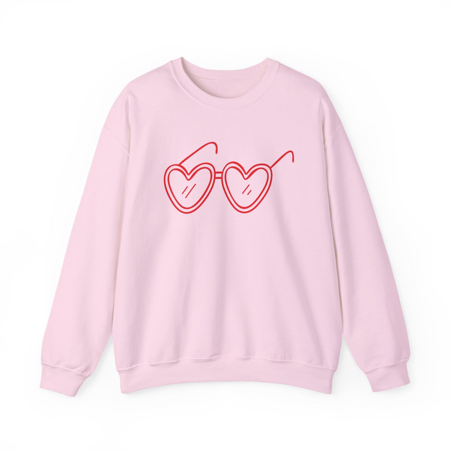 Heart Sunglasses Crewneck Sweatshirt — Cute Pink Retro Shades Pullover