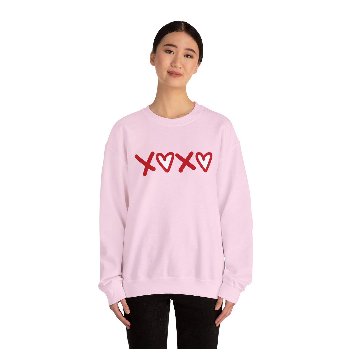 Crewneck Sweatshirt — Red XOXO Hearts Valentine’s Love Graphic