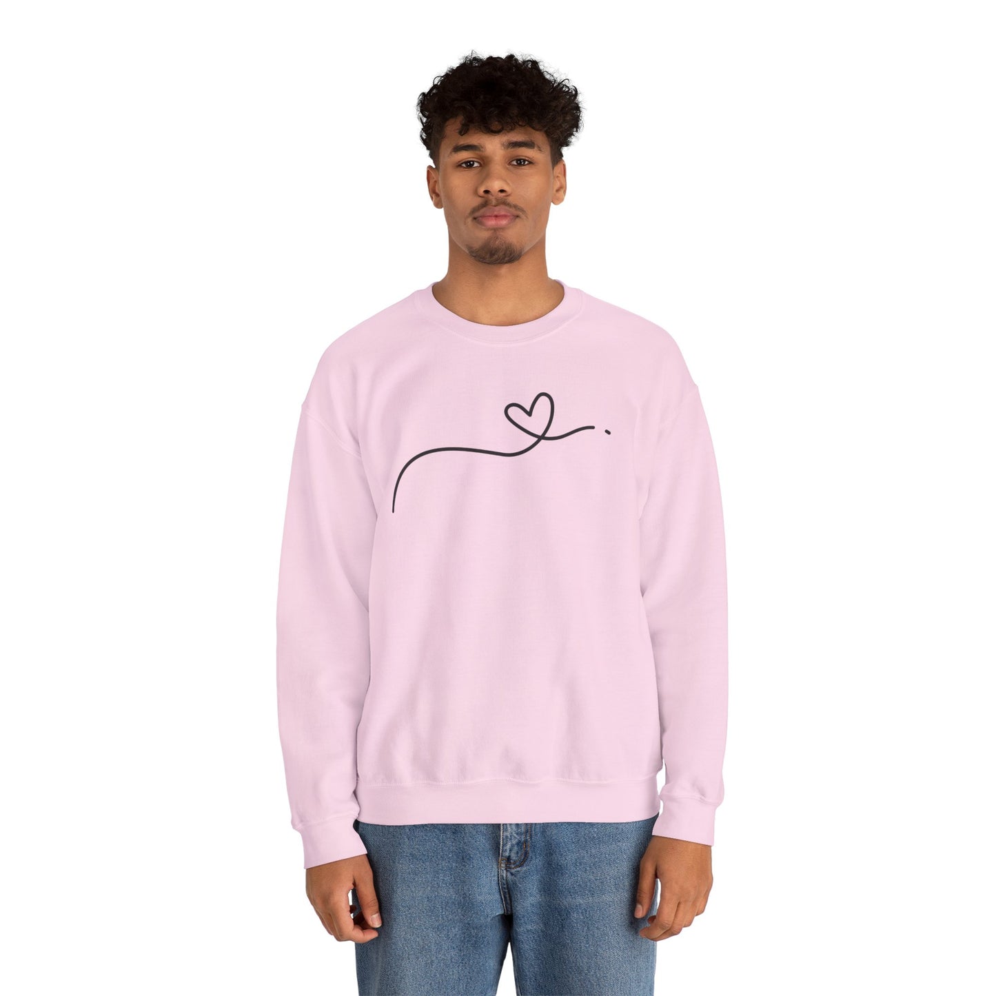 Heart Line Crewneck Sweatshirt – Minimalist Love Graphic