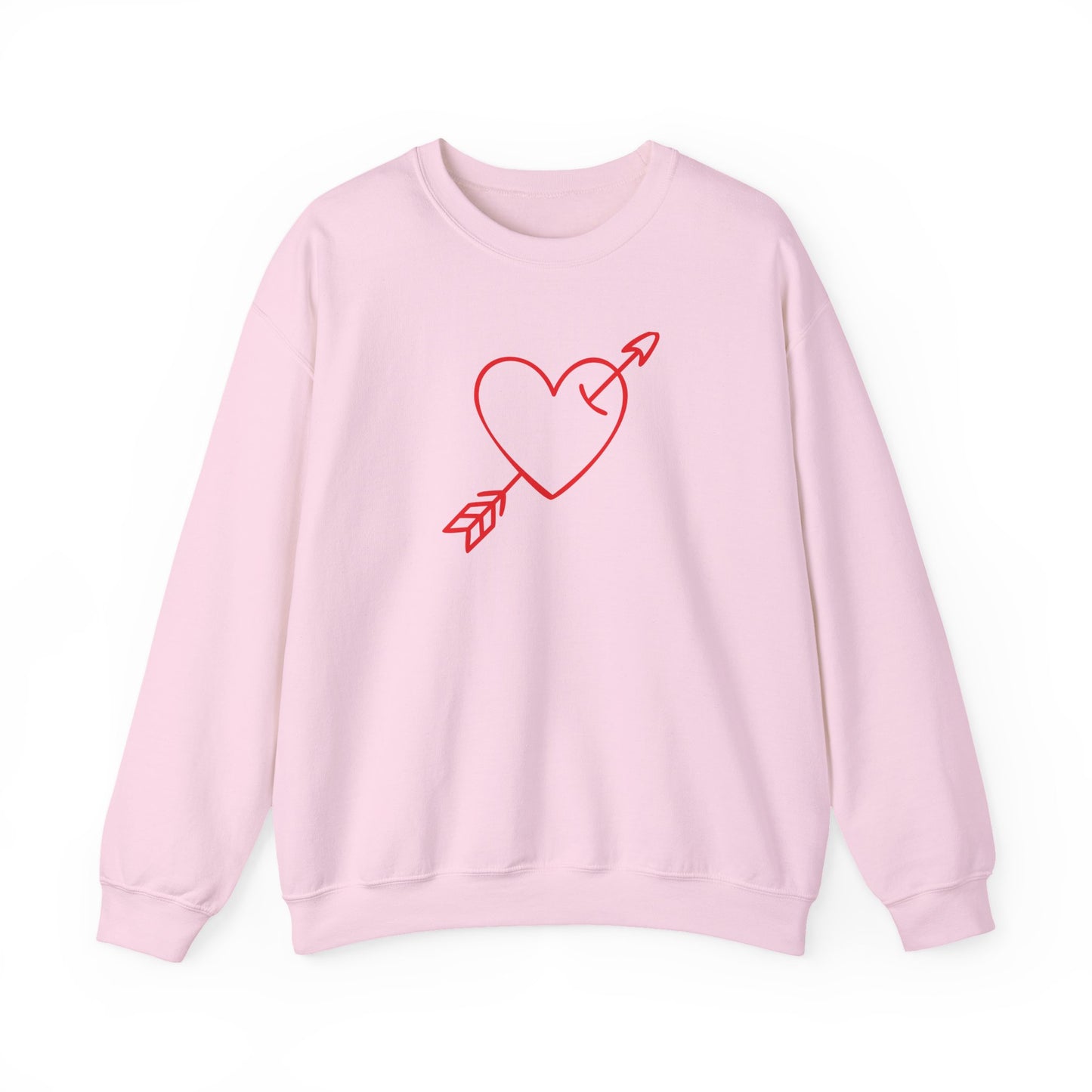 Heart Arrow Crewneck Sweatshirt — Minimal Valentine Pullover