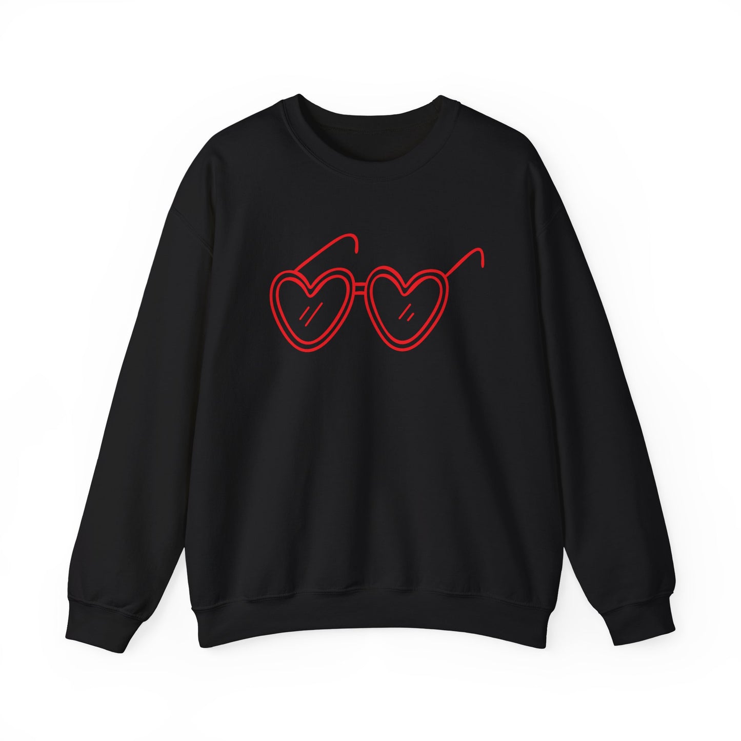 Heart Sunglasses Crewneck Sweatshirt — Cute Pink Retro Shades Pullover