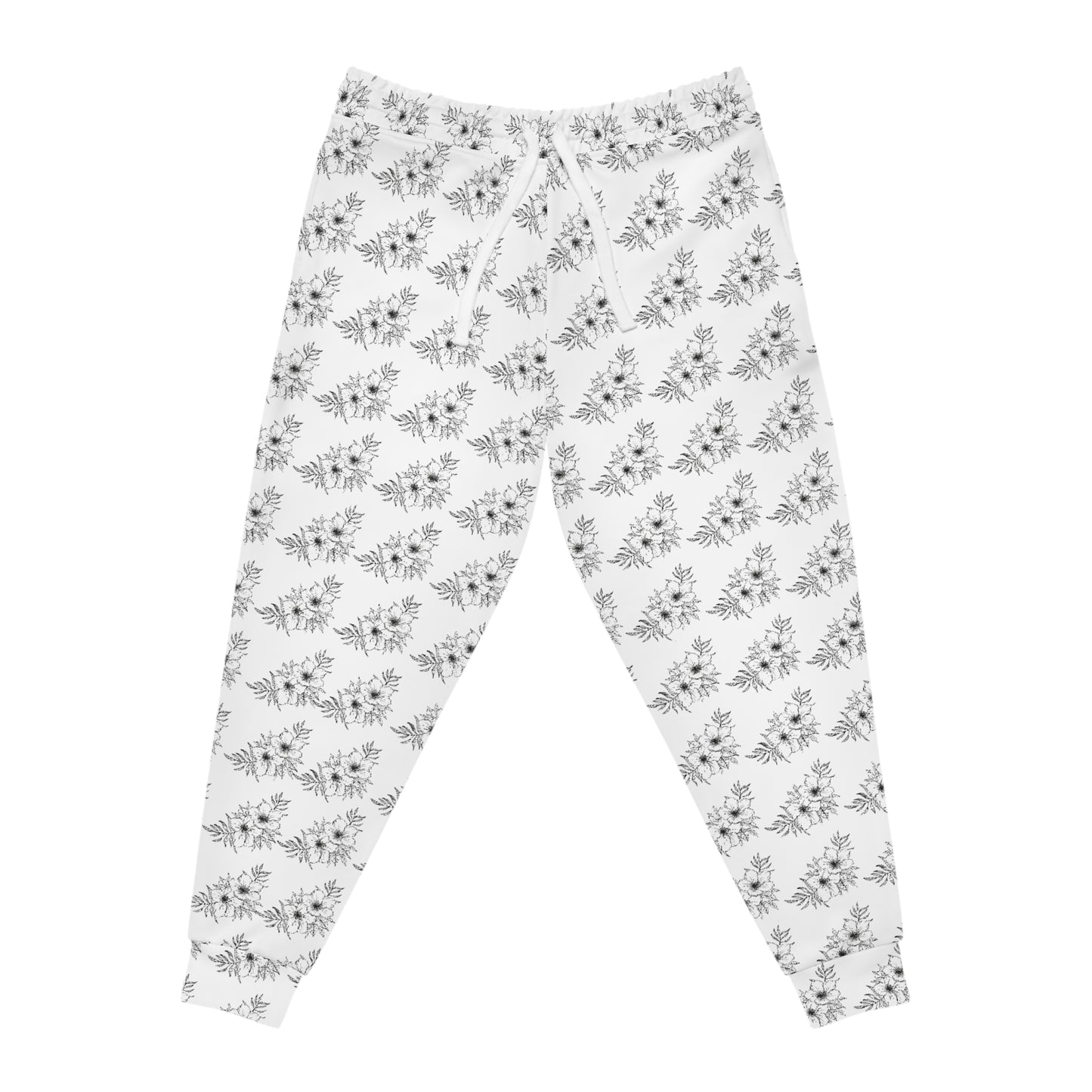 Floral Doodle Athletic Joggers — All-Over Print Cozy Track Pants