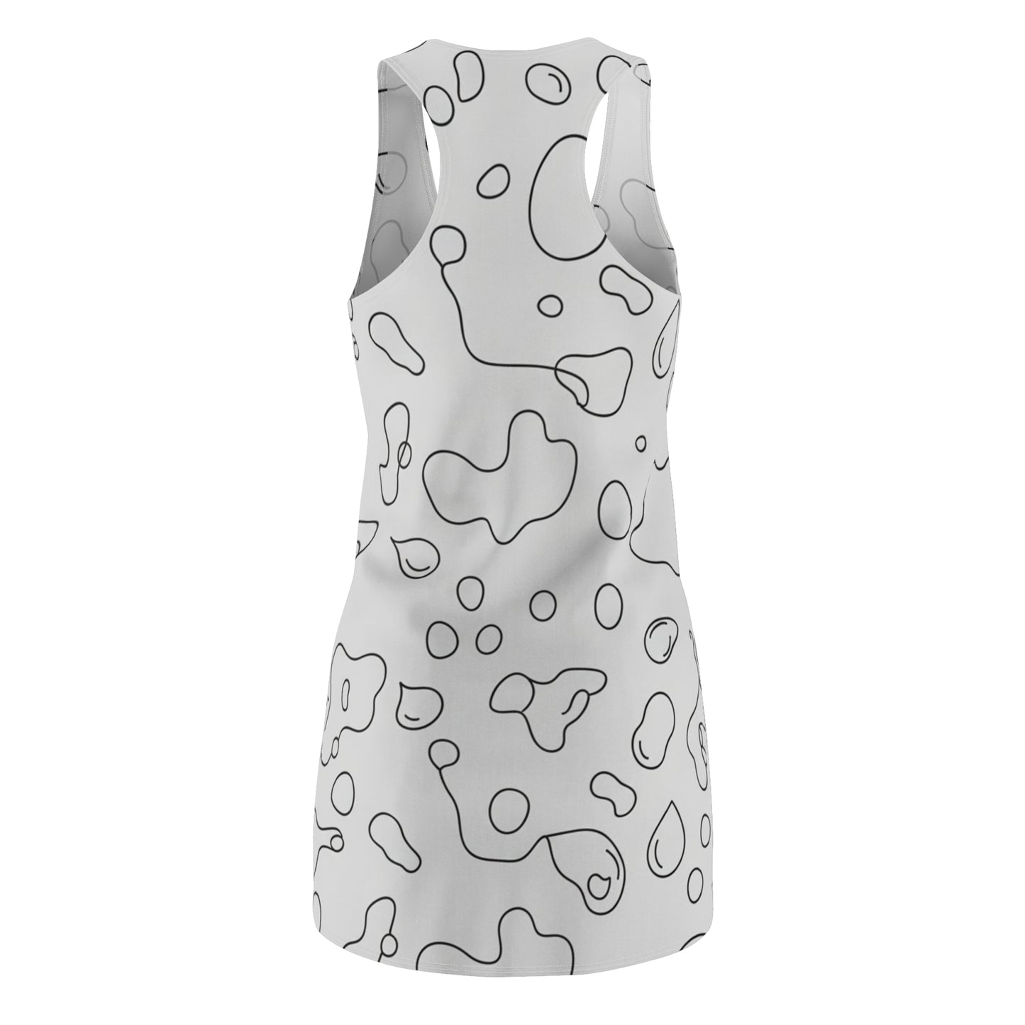 Racerback Dress — Minimal Abstract Outline Print, All-Over-Print Summer Dress