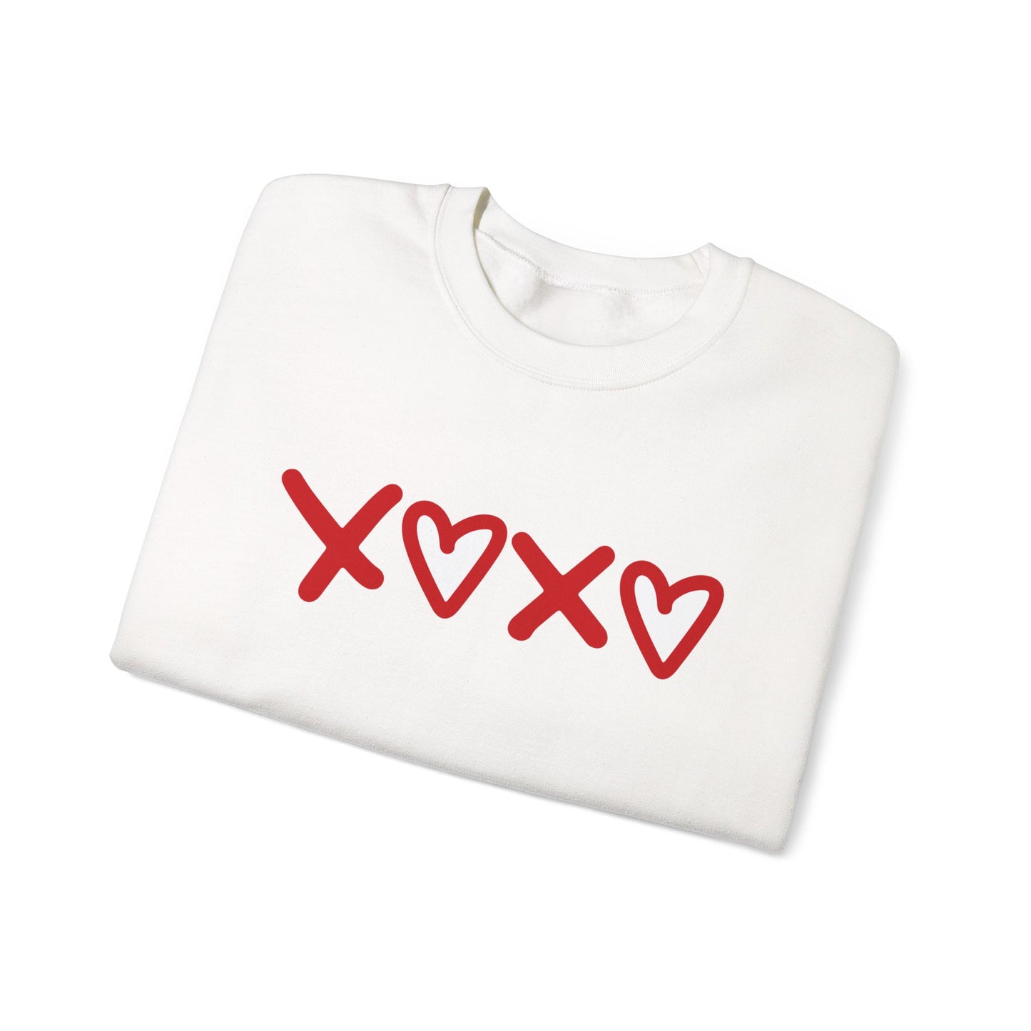 Crewneck Sweatshirt — Red XOXO Hearts Valentine’s Love Graphic