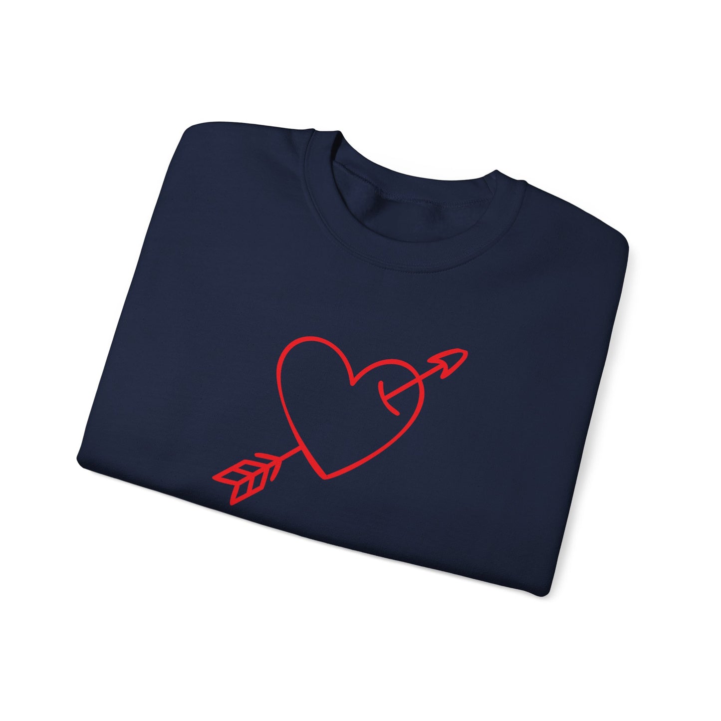 Heart Arrow Crewneck Sweatshirt — Minimal Valentine Pullover